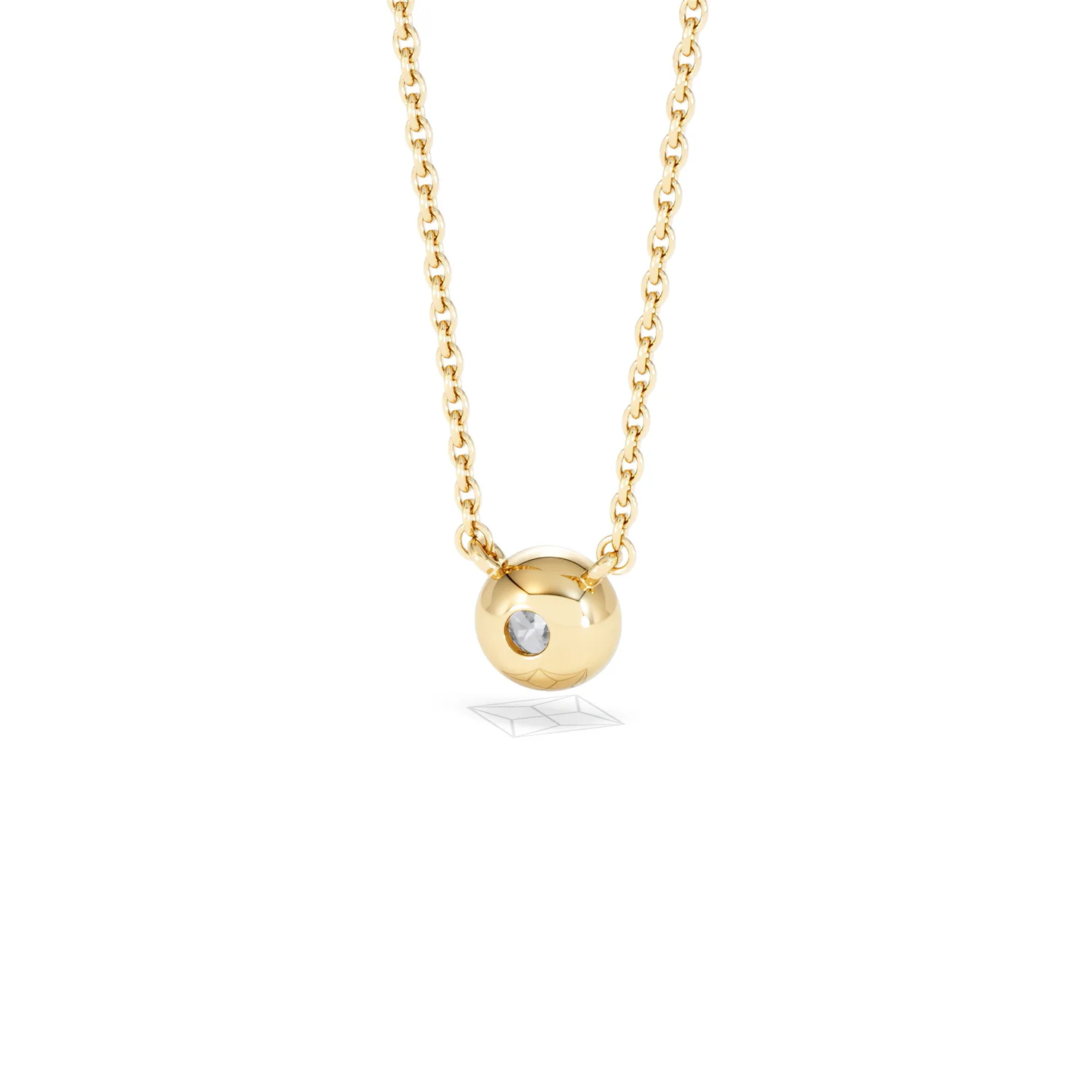 Horizon Round Cut Lab Diamond Solitaire Necklace 0.25ct H/SI in 9K Gold - Image 45