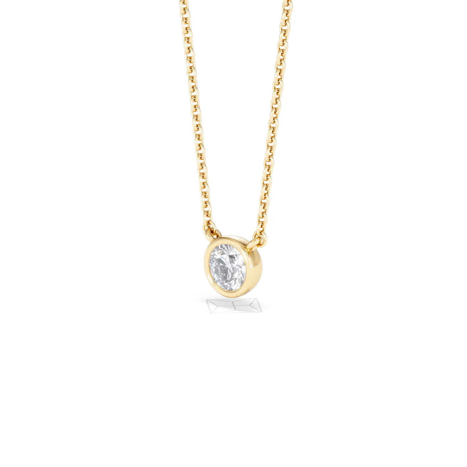Horizon Round Cut Lab Diamond Solitaire Necklace 0.25ct H/SI in 9K Gold - Image 81