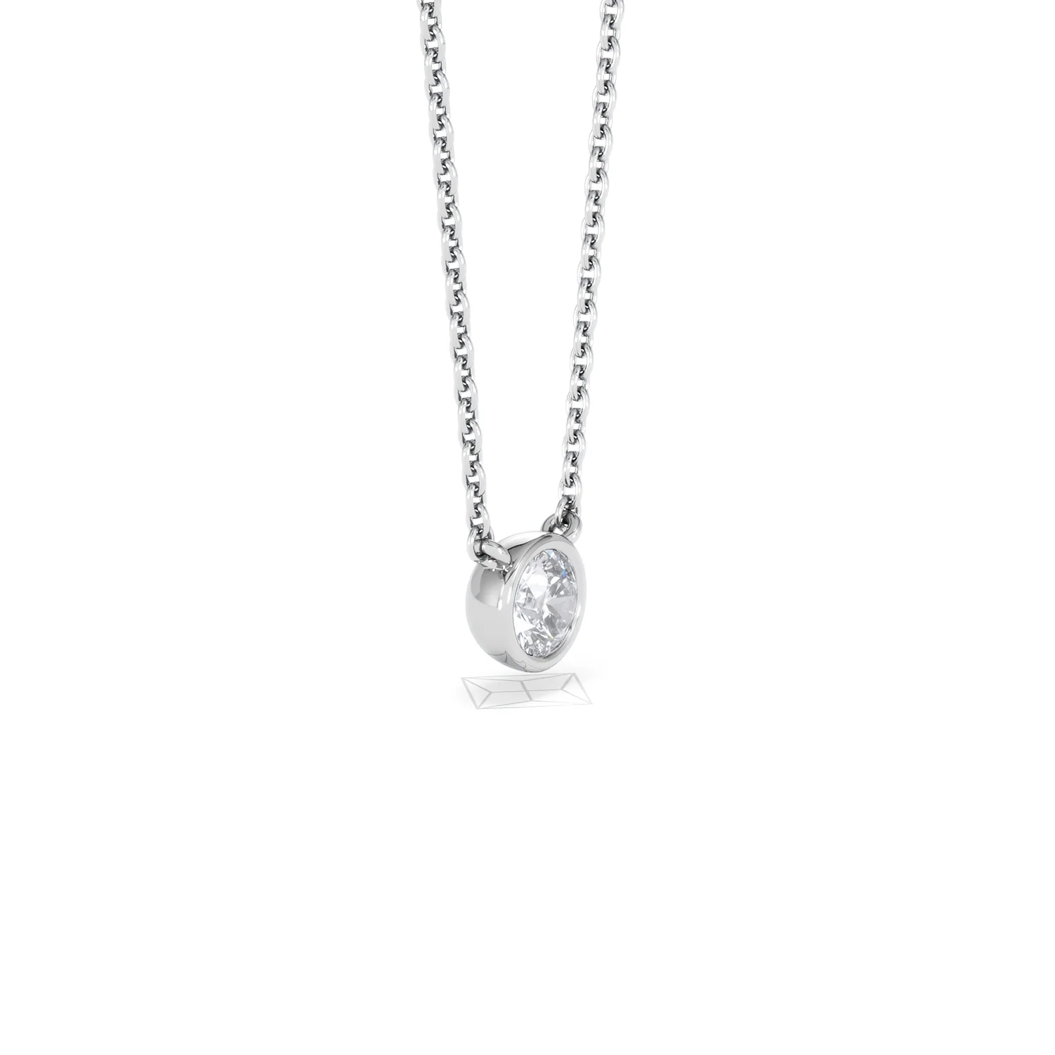 Horizon Round Cut Lab Diamond Solitaire Necklace 0.25ct H/SI in 9K White Gold - Image 23
