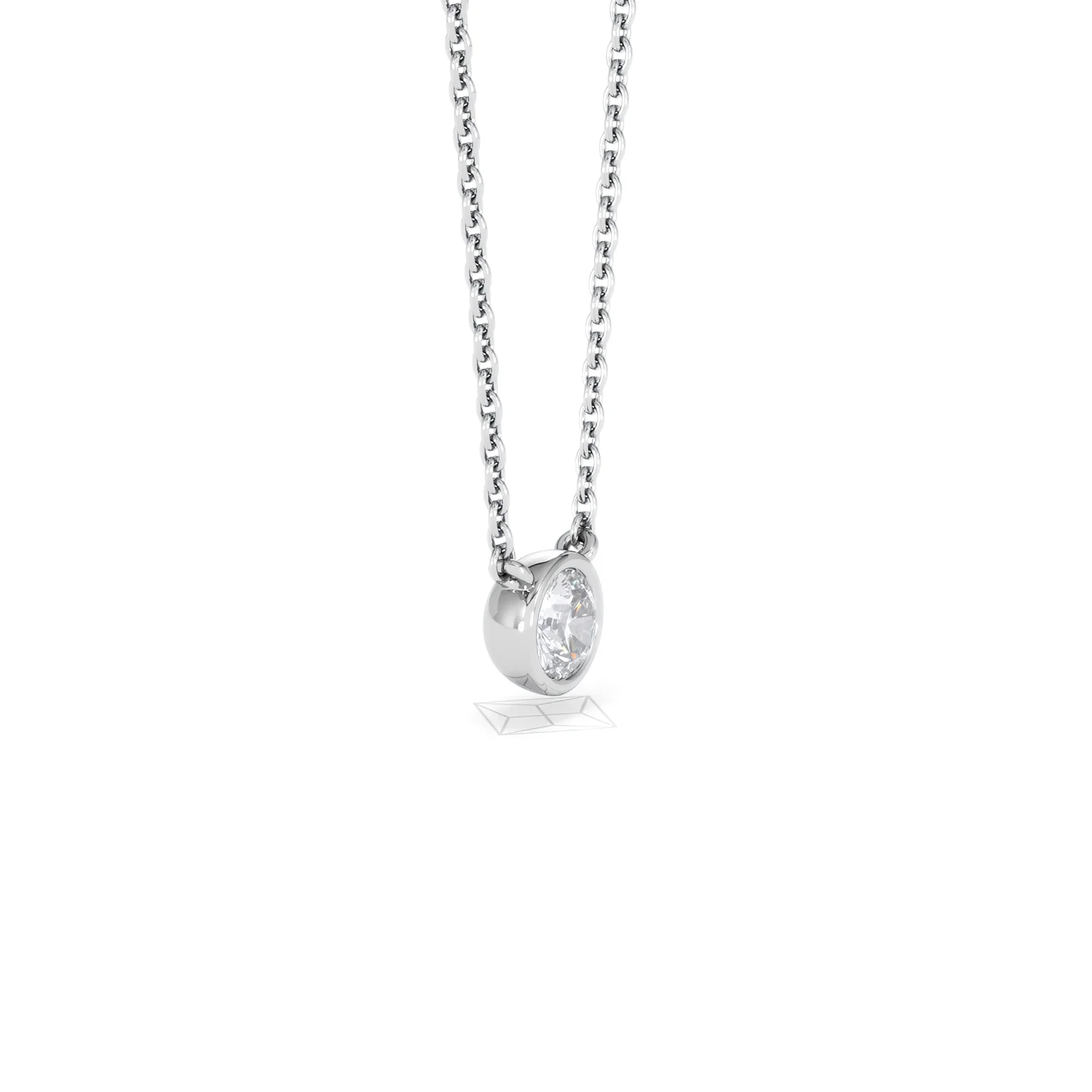 Horizon Round Cut Lab Diamond Solitaire Necklace 0.25ct H/SI in 9K White Gold - Image 24