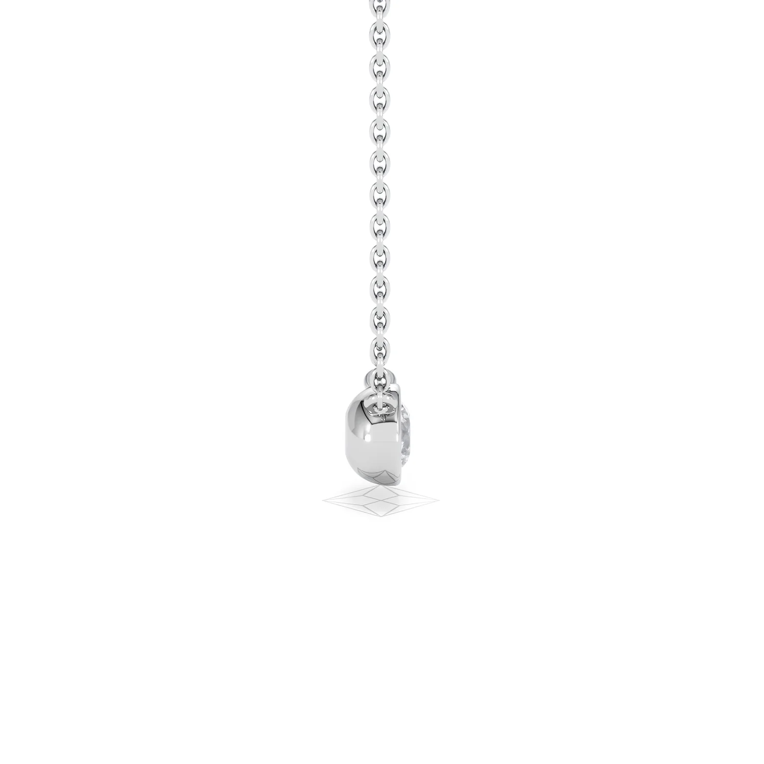 Horizon Round Cut Lab Diamond Solitaire Necklace 0.25ct H/SI in 9K White Gold - Image 31