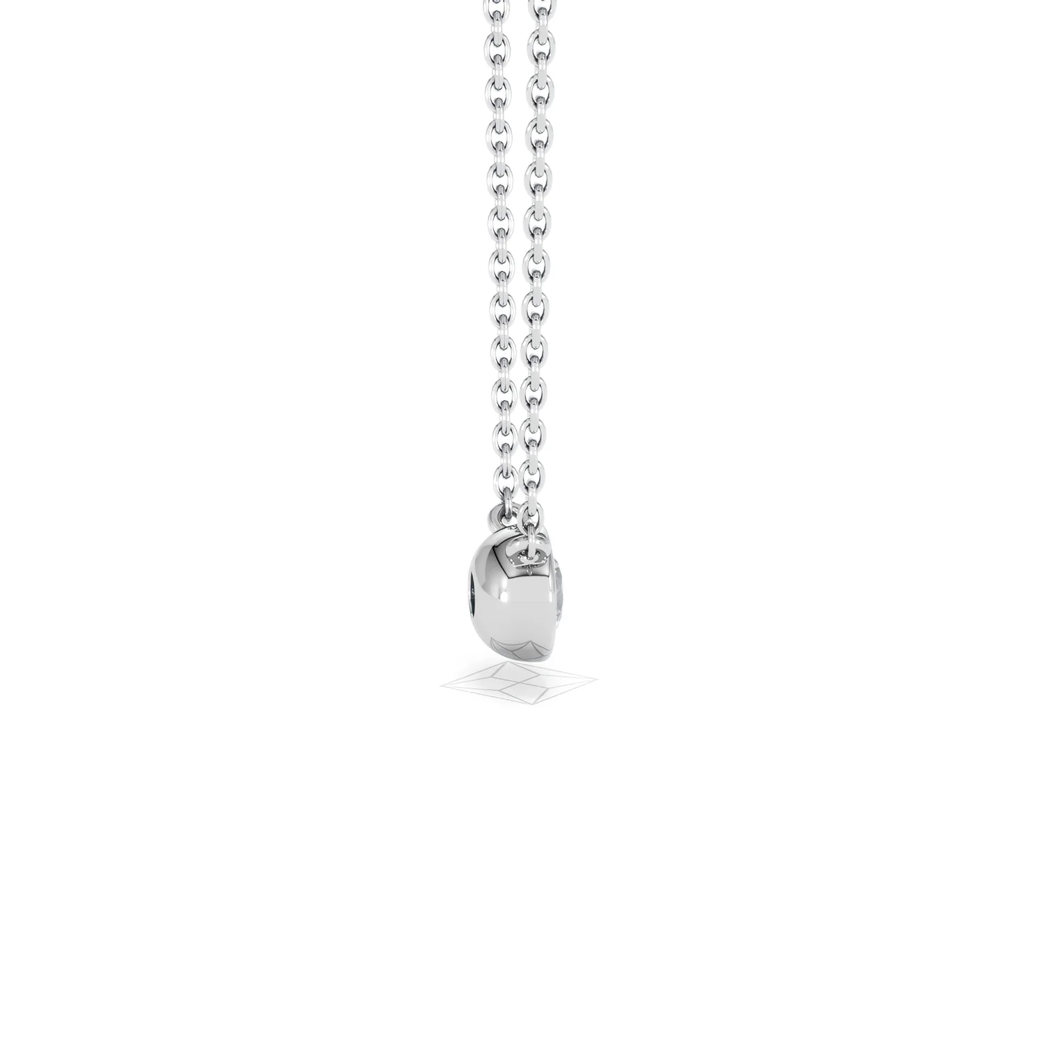 Horizon Round Cut Lab Diamond Solitaire Necklace 0.25ct H/SI in 9K White Gold - Image 33