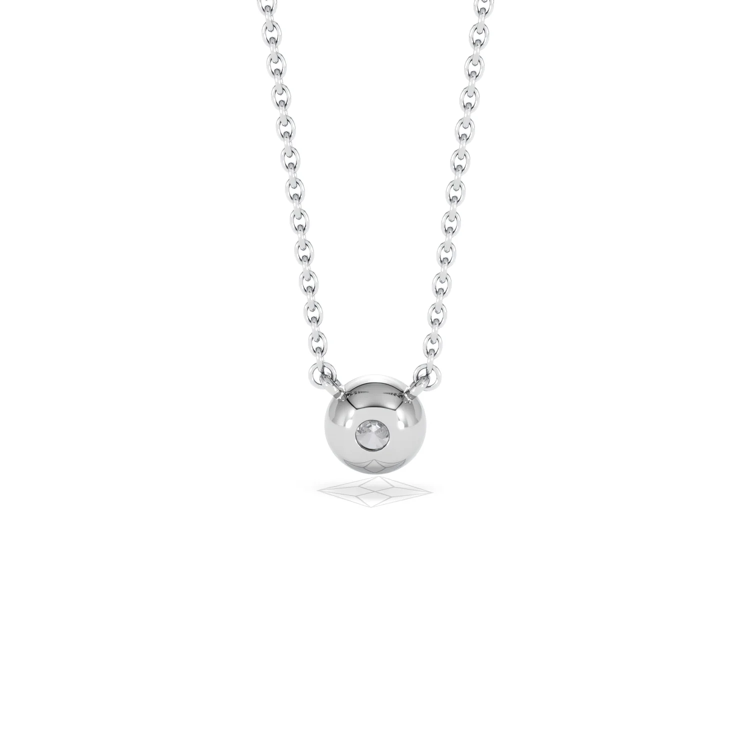 Horizon Round Cut Lab Diamond Solitaire Necklace 0.25ct H/SI in 9K White Gold - Image 50