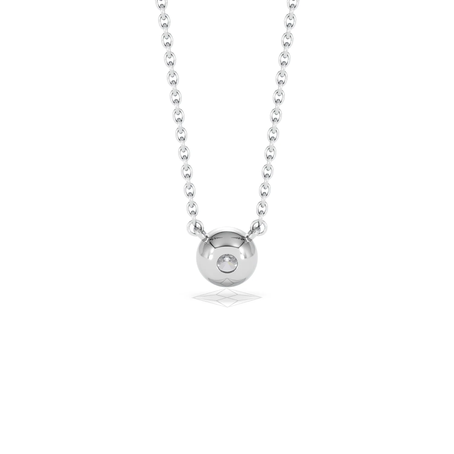 Horizon Round Cut Lab Diamond Solitaire Necklace 0.25ct H/SI in 9K White Gold - Image 51