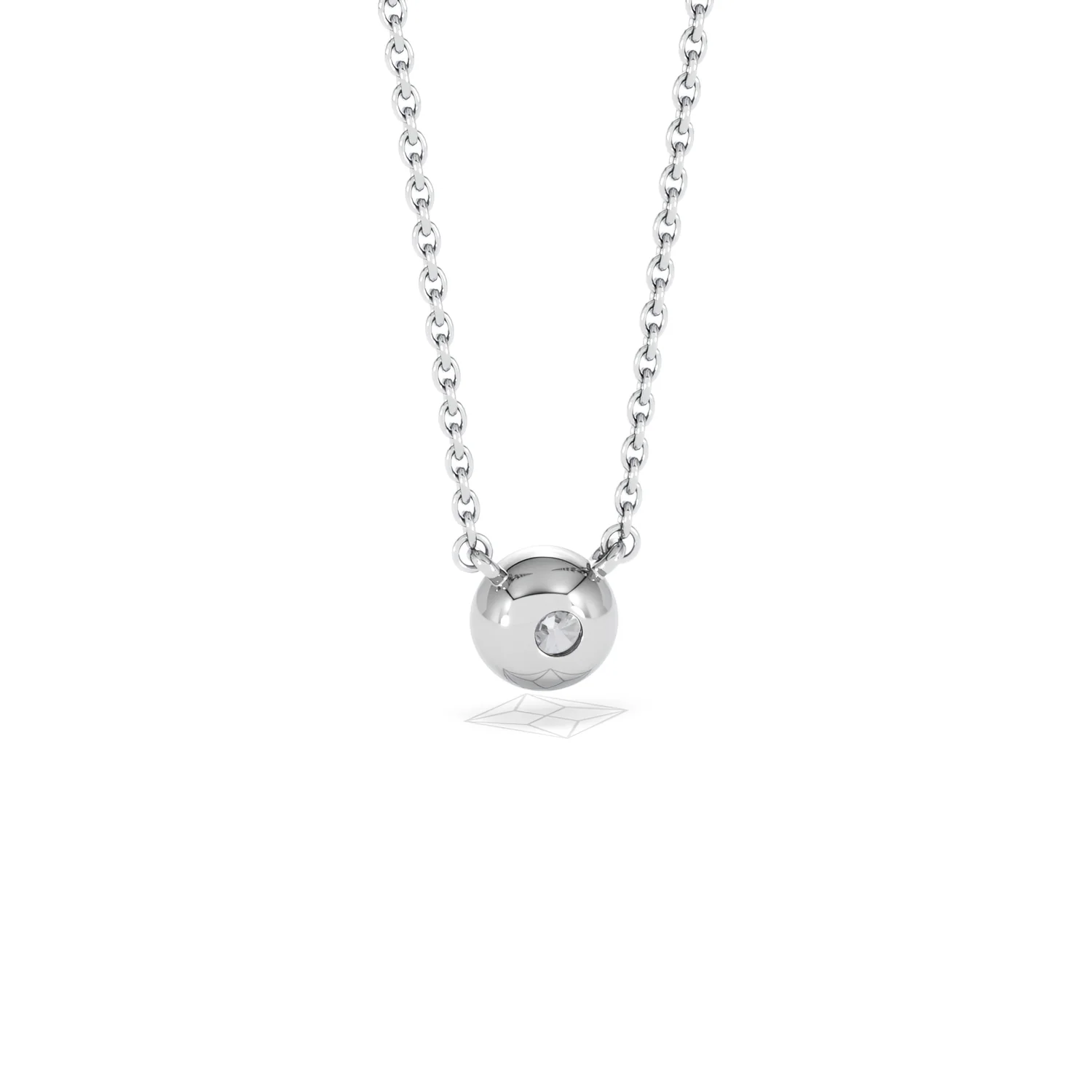 Horizon Round Cut Lab Diamond Solitaire Necklace 0.25ct H/SI in 9K White Gold - Image 54