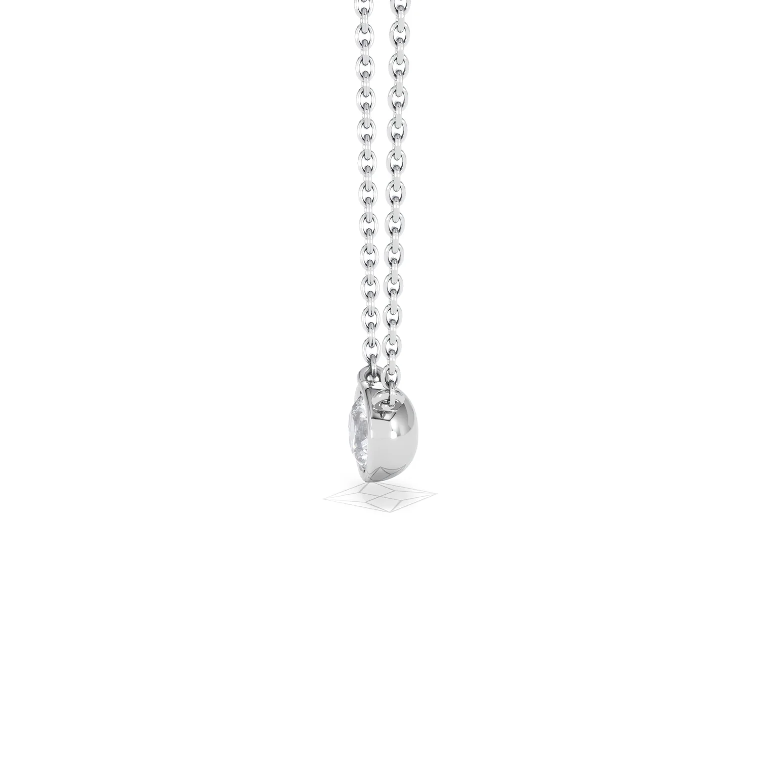 Horizon Round Cut Lab Diamond Solitaire Necklace 0.25ct H/SI in 9K White Gold - Image 73