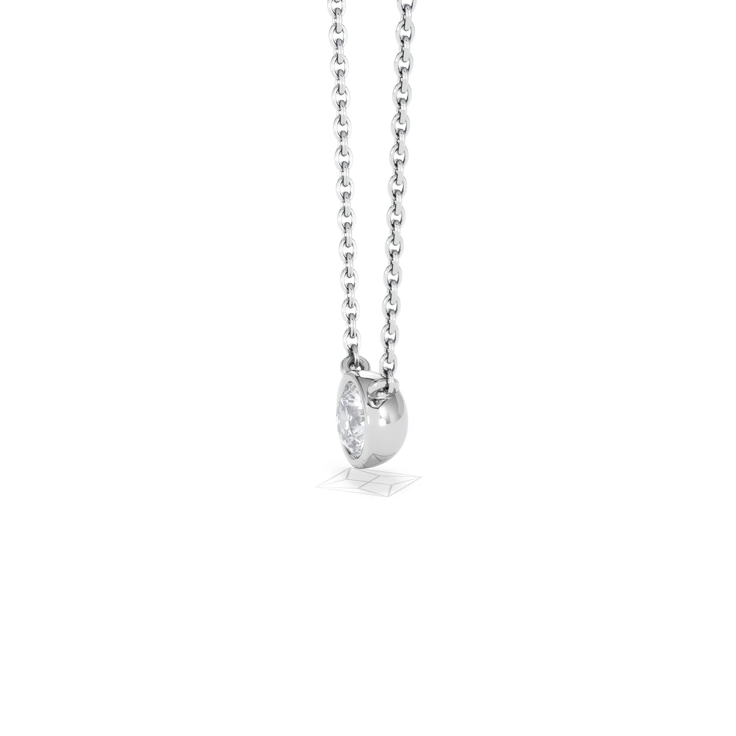 Horizon Round Cut Lab Diamond Solitaire Necklace 0.25ct H/SI in 9K White Gold - Image 75
