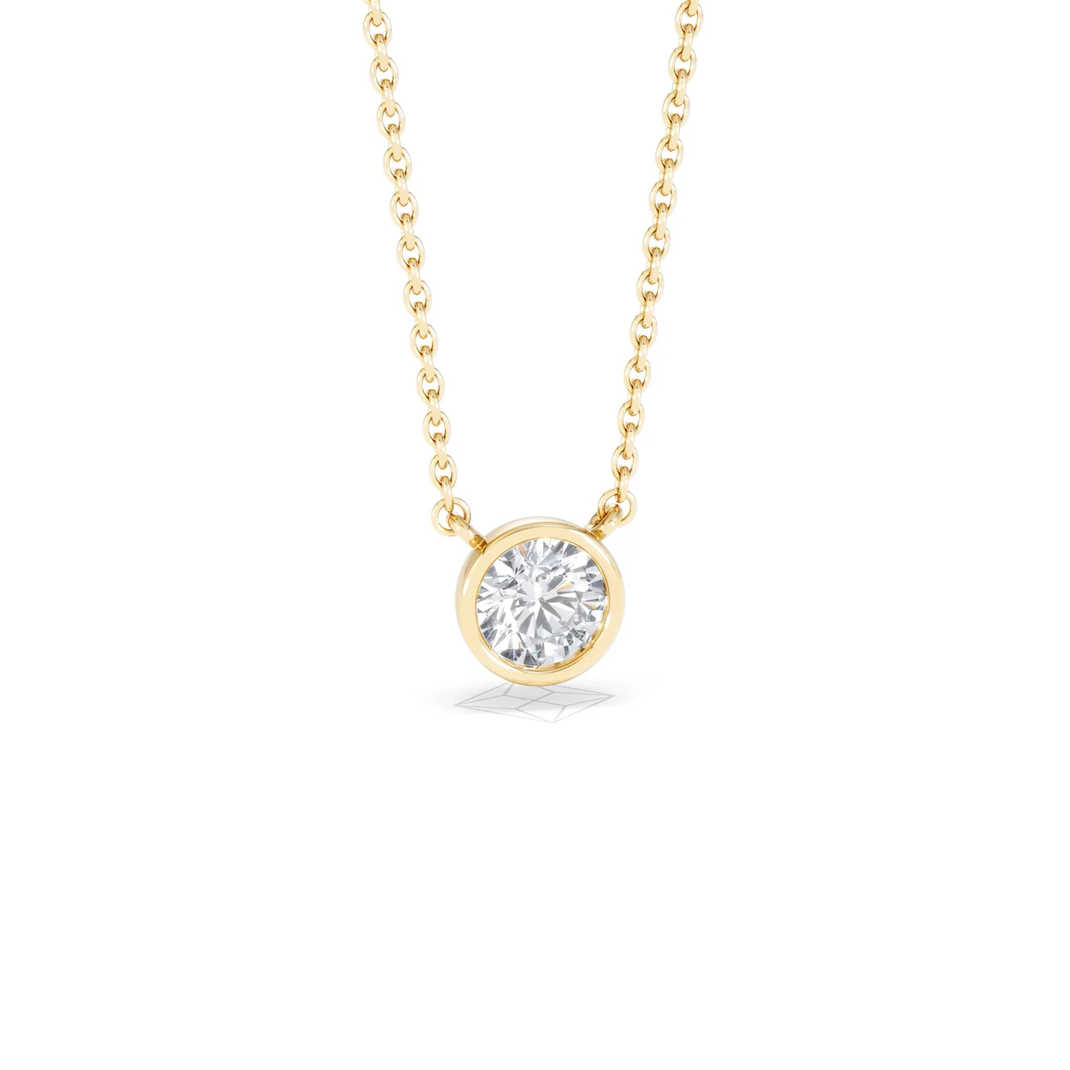 Horizon Round Cut Lab Diamond Solitaire Necklace 0.50ct H/SI in 9K Gold - Image 14