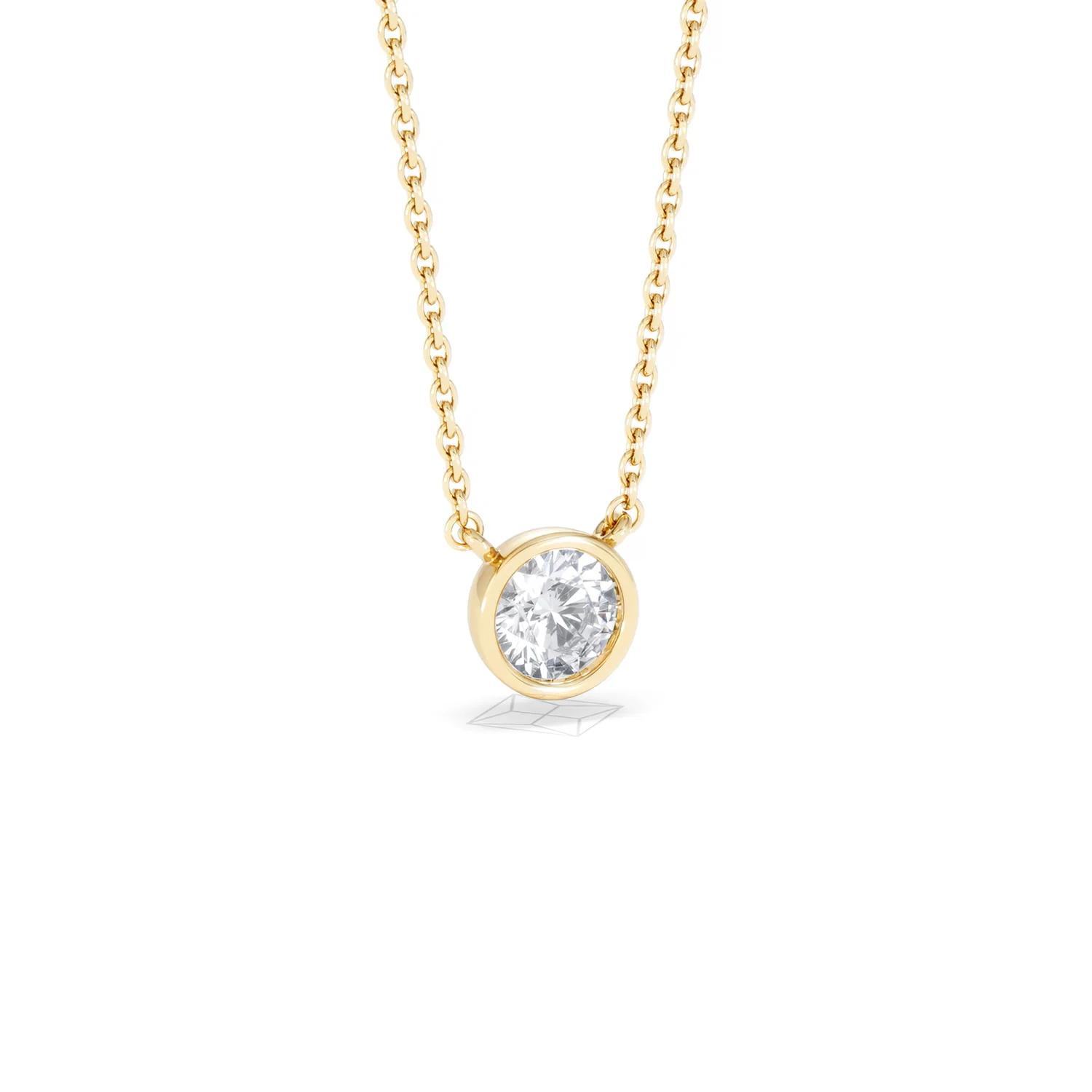 Horizon Round Cut Lab Diamond Solitaire Necklace 0.50ct H/SI in 9K Gold - Image 16
