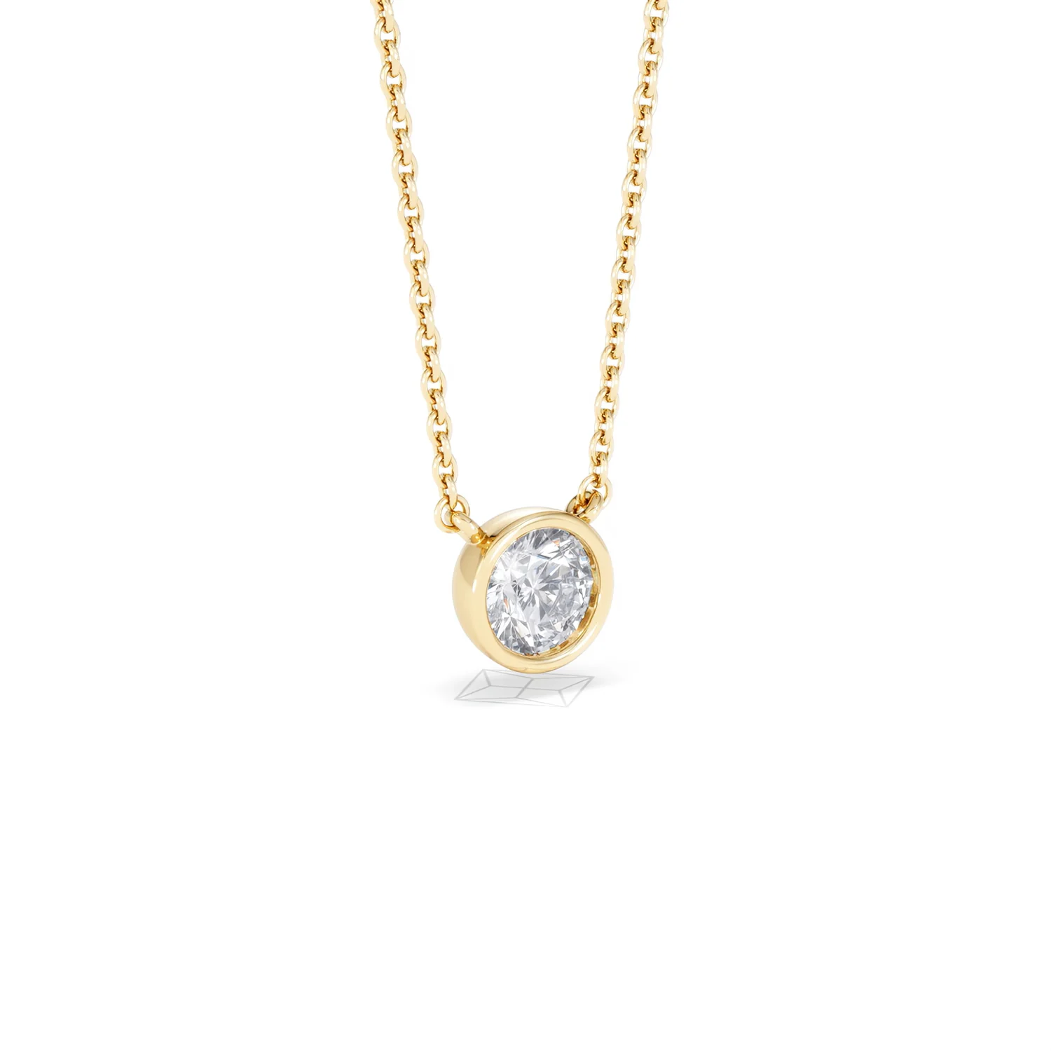 Horizon Round Cut Lab Diamond Solitaire Necklace 0.50ct H/SI in 9K Gold - Image 18