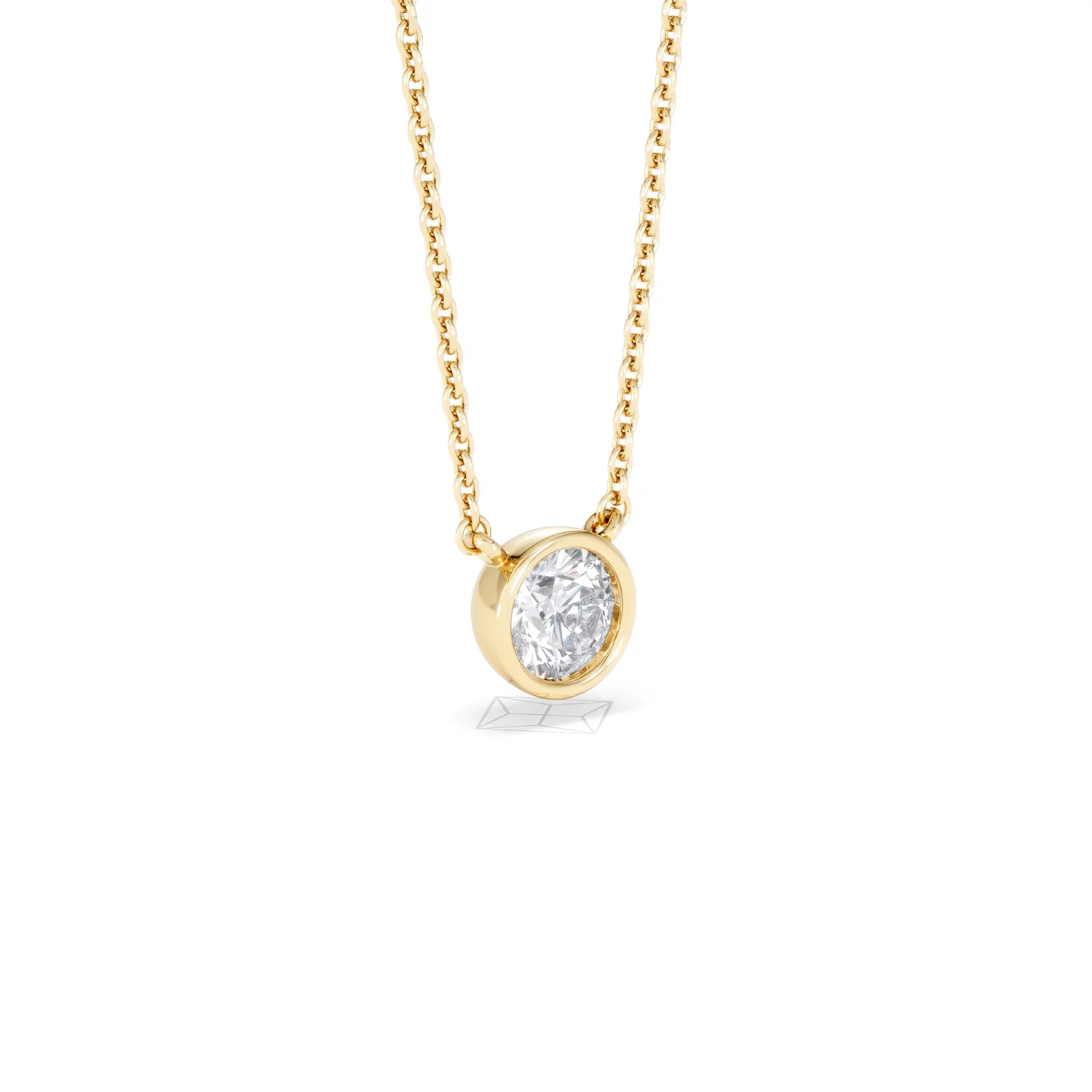 Horizon Round Cut Lab Diamond Solitaire Necklace 0.50ct H/SI in 9K Gold - Image 19