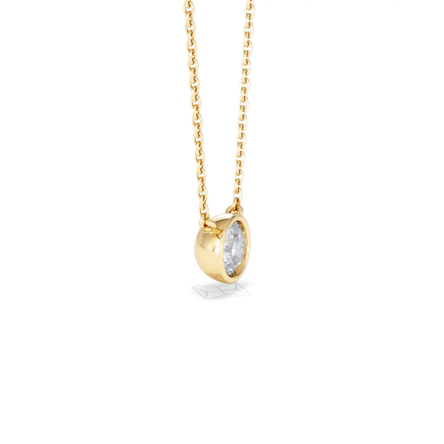 Horizon Round Cut Lab Diamond Solitaire Necklace 0.50ct H/SI in 9K Gold - Image 25