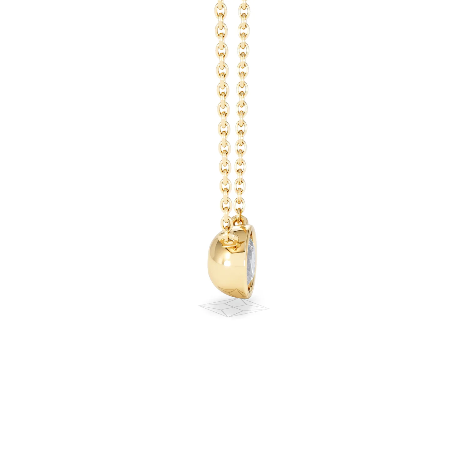 Horizon Round Cut Lab Diamond Solitaire Necklace 0.50ct H/SI in 9K Gold - Image 29