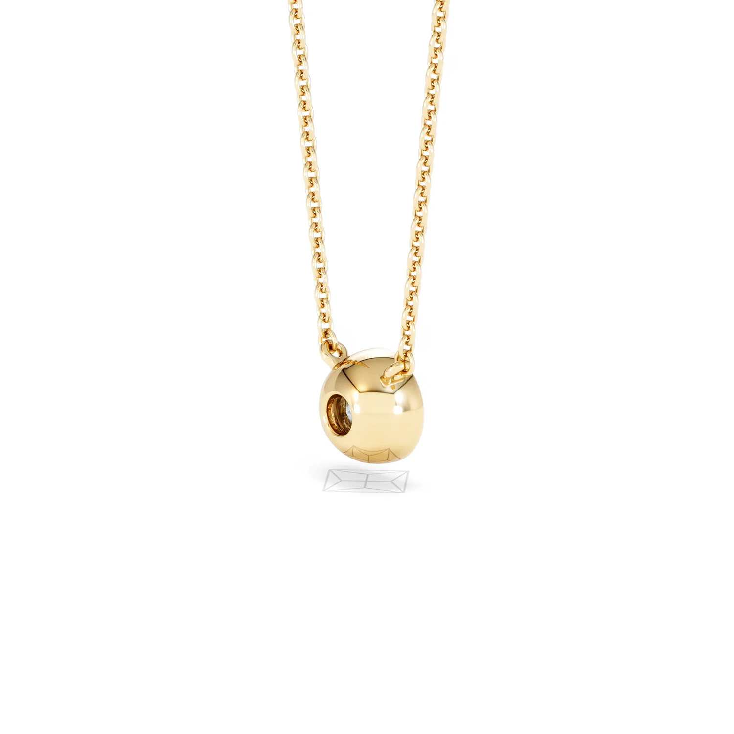 Horizon Round Cut Lab Diamond Solitaire Necklace 0.50ct H/SI in 9K Gold - Image 40