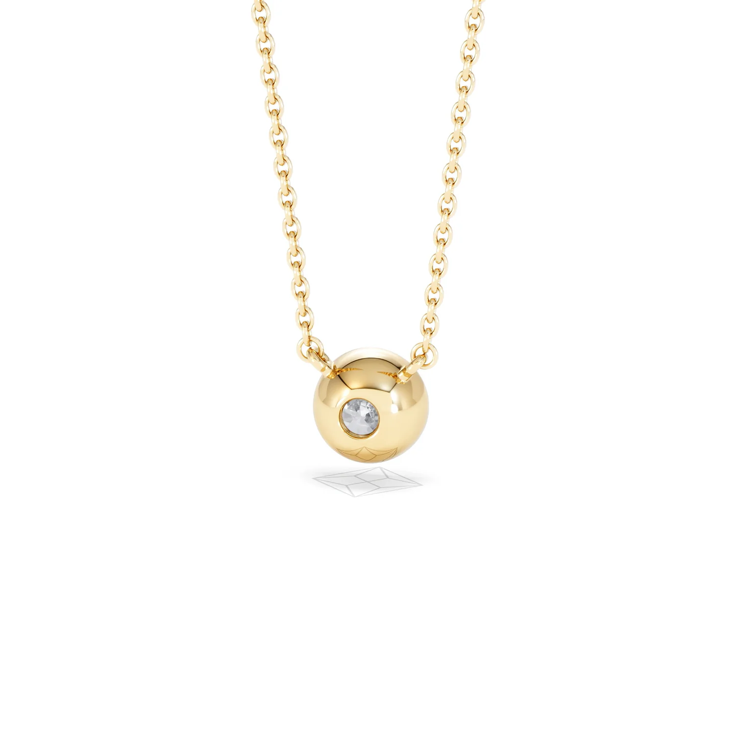 Horizon Round Cut Lab Diamond Solitaire Necklace 0.50ct H/SI in 9K Gold - Image 48
