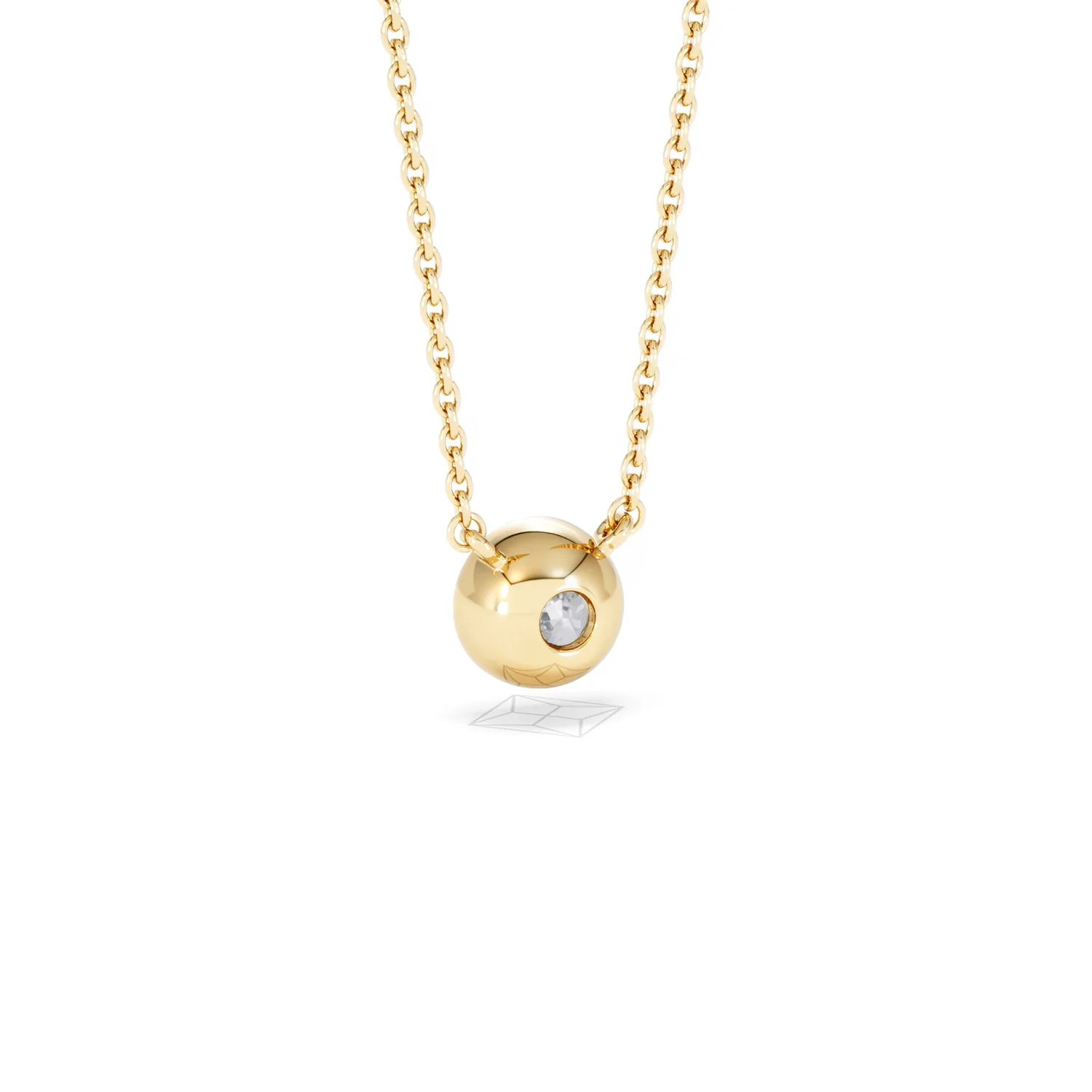 Horizon Round Cut Lab Diamond Solitaire Necklace 0.50ct H/SI in 9K Gold - Image 56