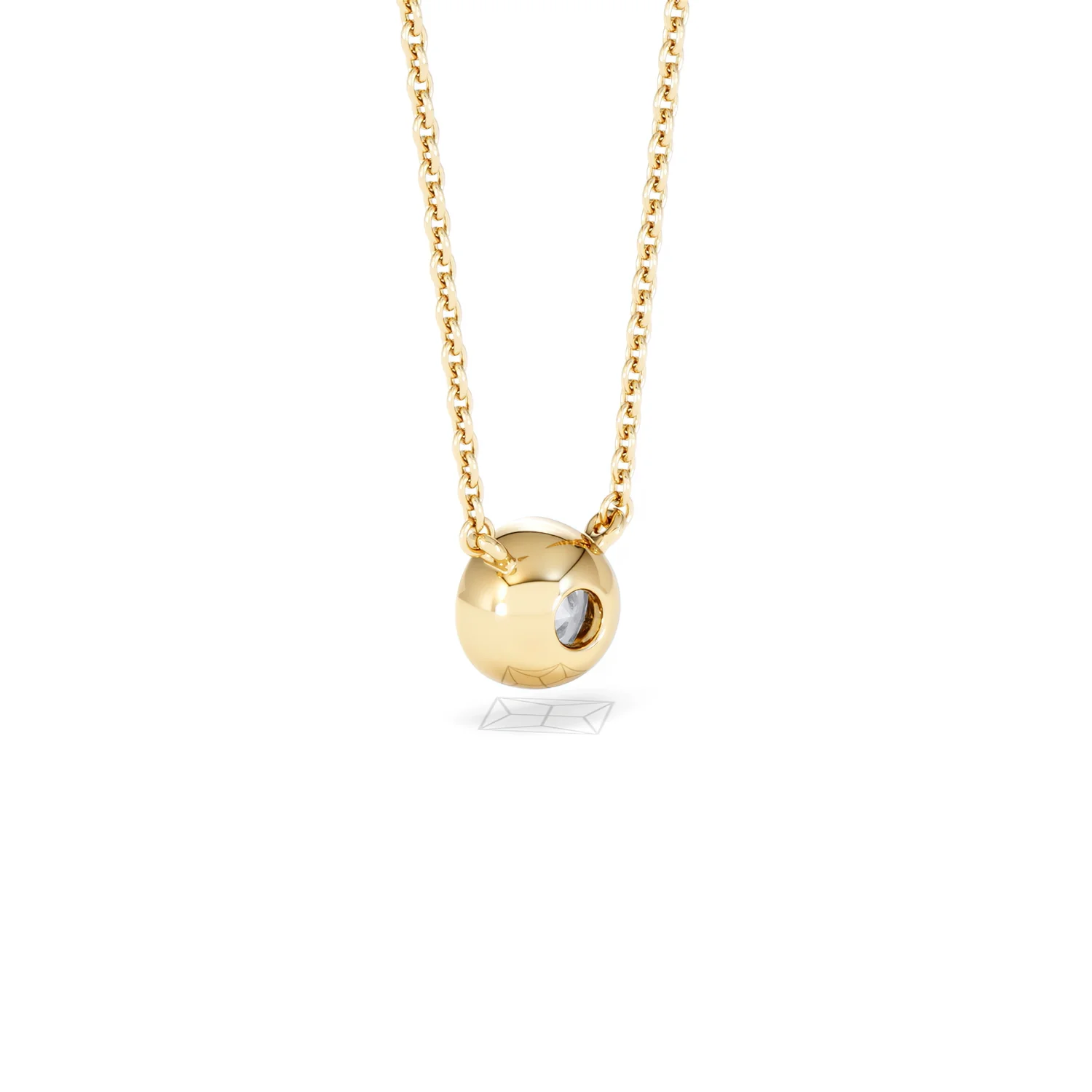 Horizon Round Cut Lab Diamond Solitaire Necklace 0.50ct H/SI in 9K Gold - Image 59