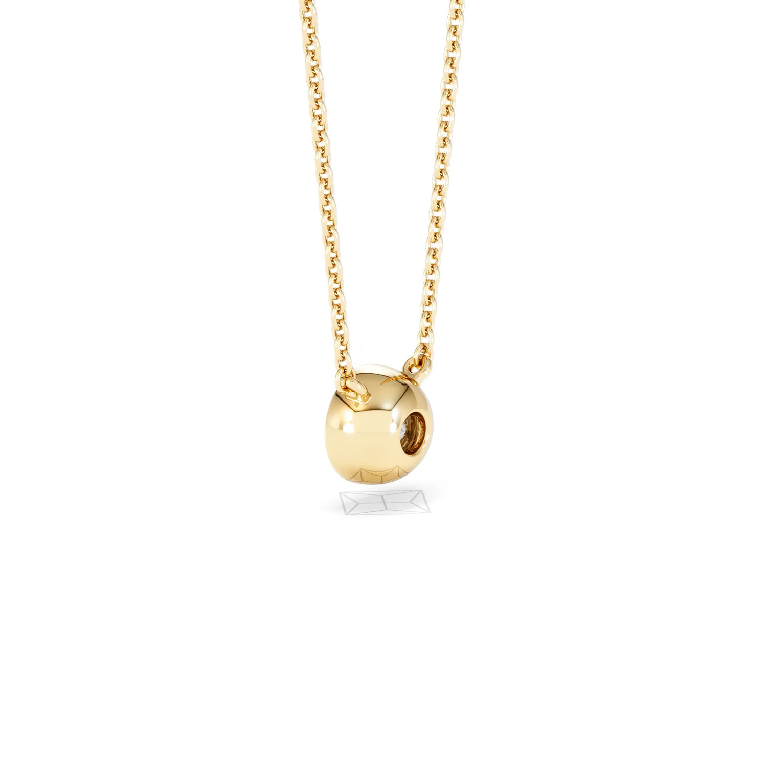 Horizon Round Cut Lab Diamond Solitaire Necklace 0.50ct H/SI in 9K Gold - Image 62