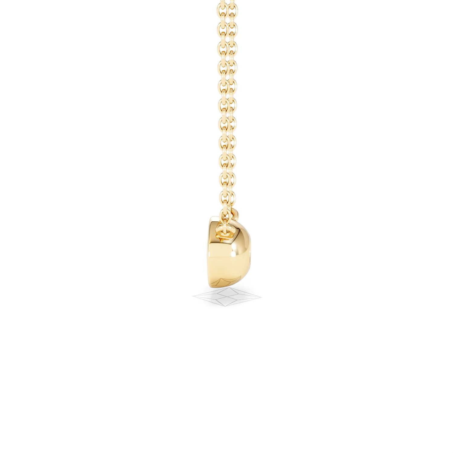 Horizon Round Cut Lab Diamond Solitaire Necklace 0.50ct H/SI in 9K Gold - Image 70