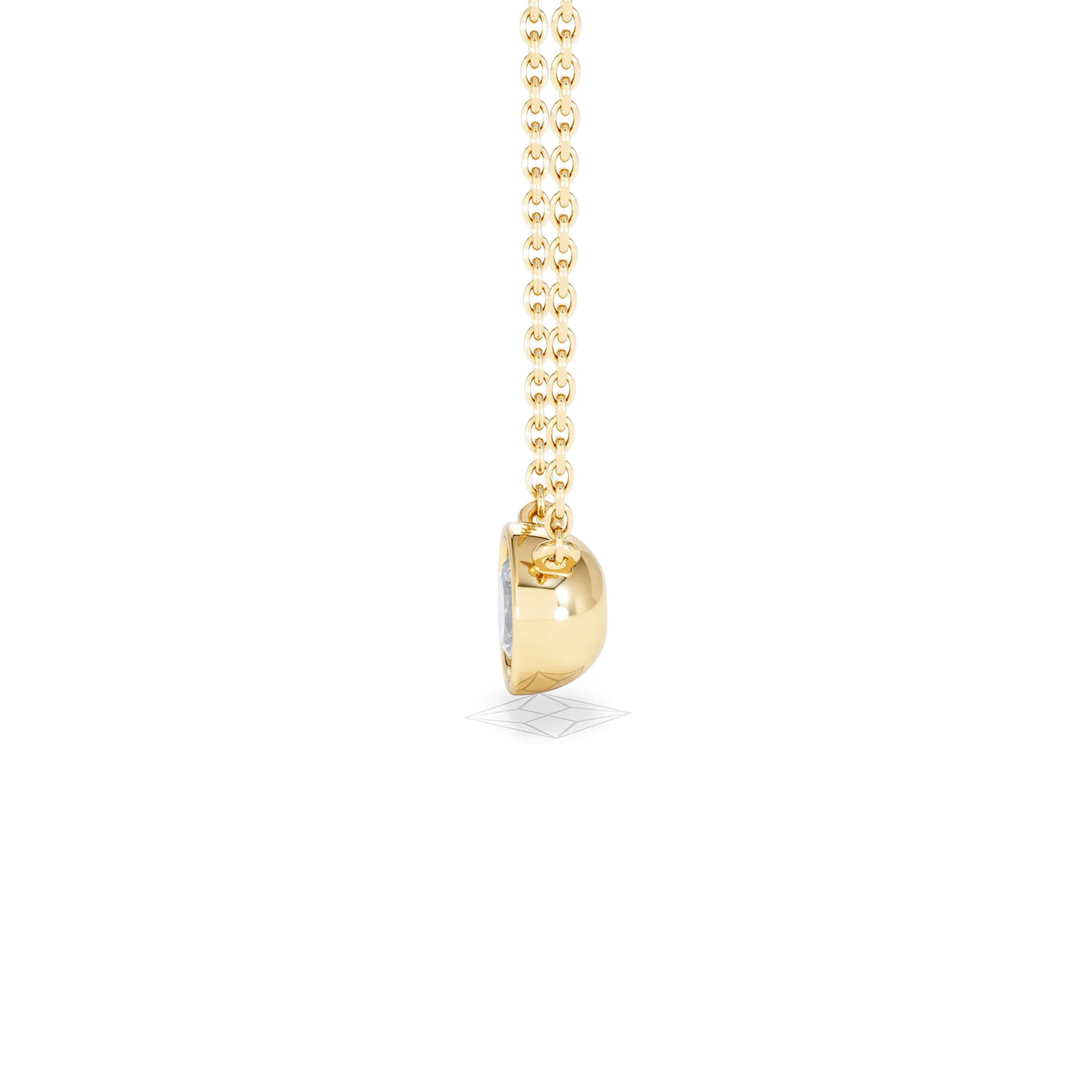 Horizon Round Cut Lab Diamond Solitaire Necklace 0.50ct H/SI in 9K Gold - Image 72