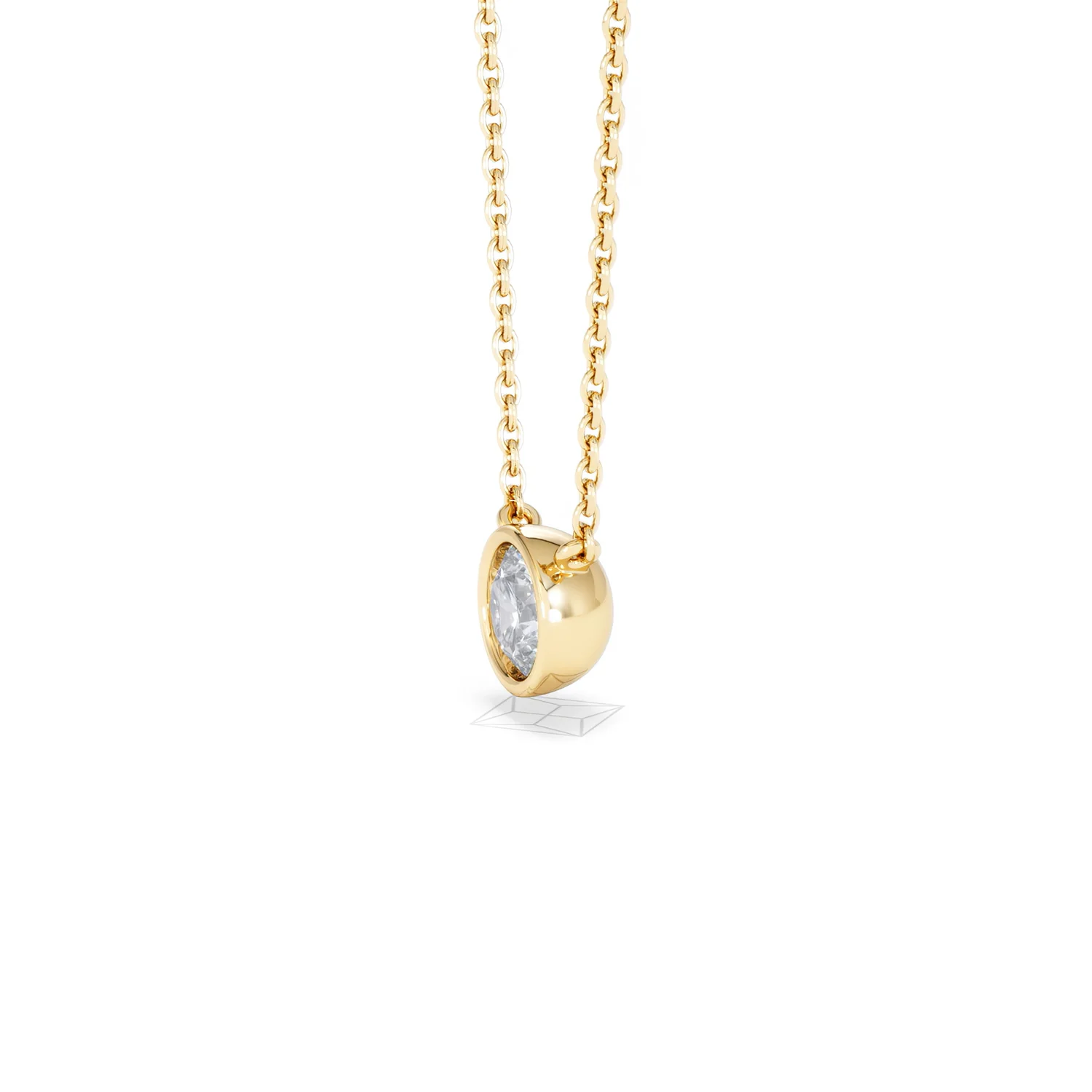 Horizon Round Cut Lab Diamond Solitaire Necklace 0.50ct H/SI in 9K Gold - Image 76