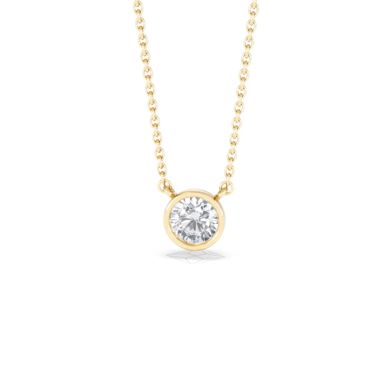 Horizon Round Cut Lab Diamond Solitaire Necklace 0.50ct H/SI in 9K Gold - Image 89