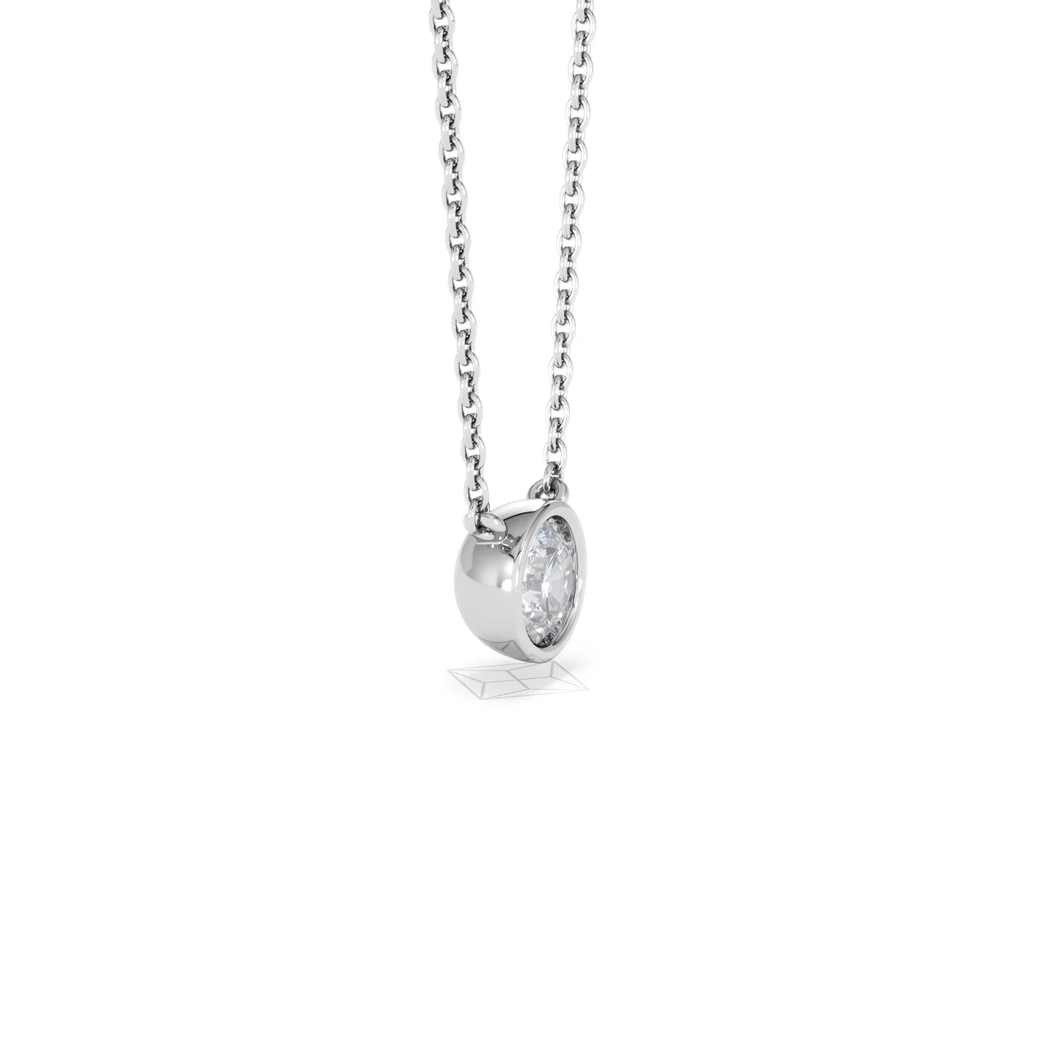 Horizon Round Cut Lab Diamond Solitaire Necklace 0.50ct H/SI in 9K White Gold - Image 25