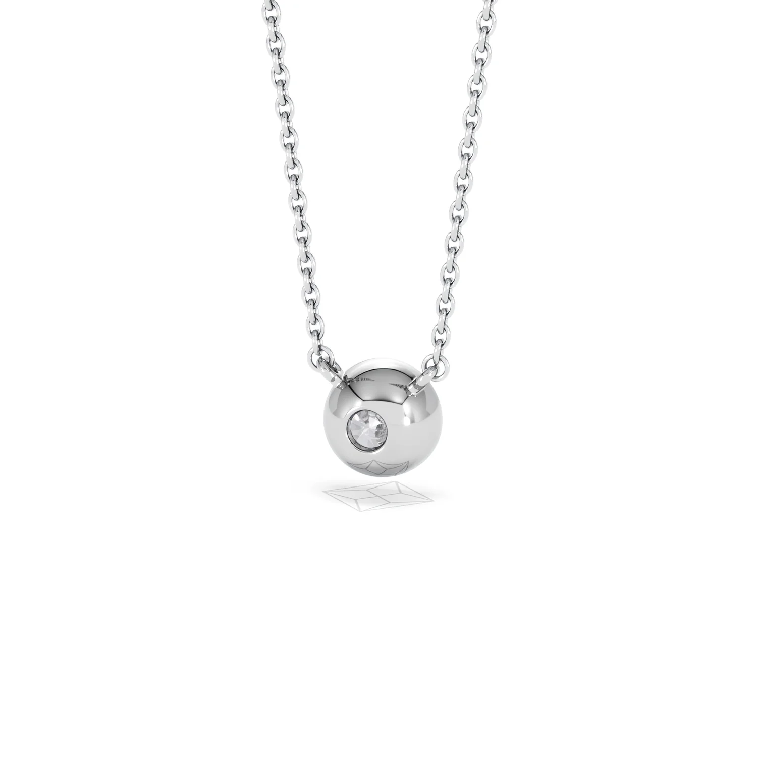 Horizon Round Cut Lab Diamond Solitaire Necklace 0.50ct H/SI in 9K White Gold - Image 47