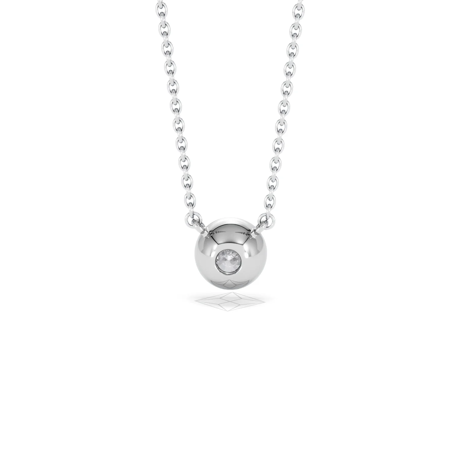 Horizon Round Cut Lab Diamond Solitaire Necklace 0.50ct H/SI in 9K White Gold - Image 50