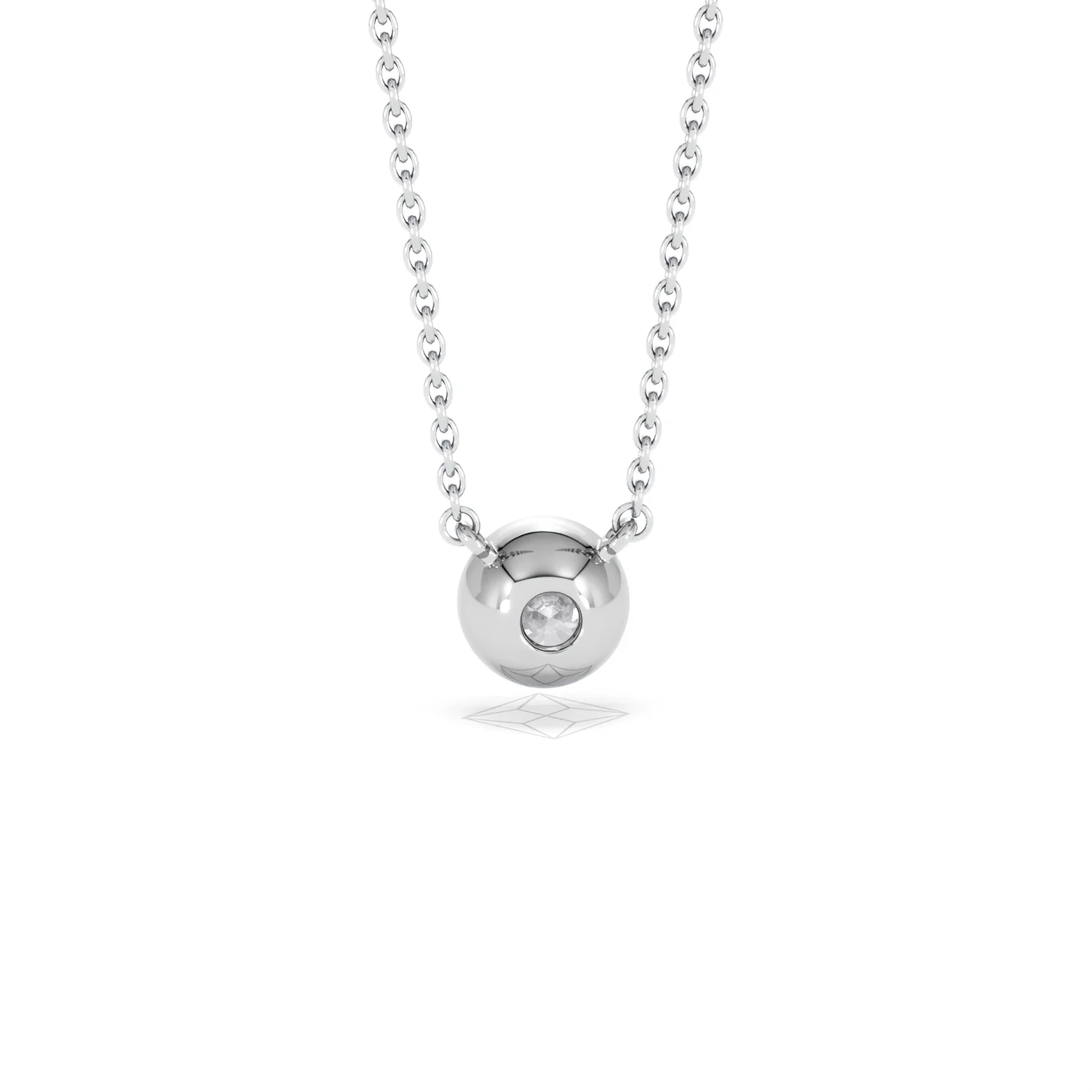 Horizon Round Cut Lab Diamond Solitaire Necklace 0.50ct H/SI in 9K White Gold - Image 52