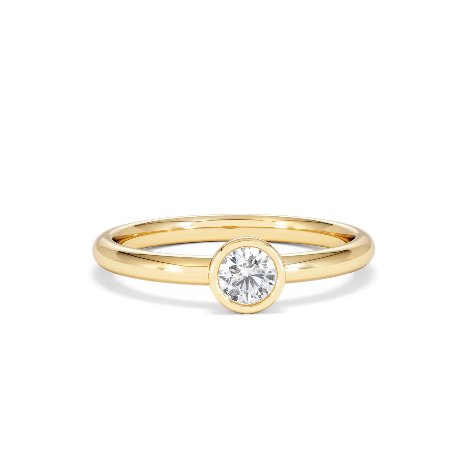 Horizon Round Cut Lab Diamond Solitaire Ring 0.25ct H/SI in 18k Gold Vermeil - Image 11