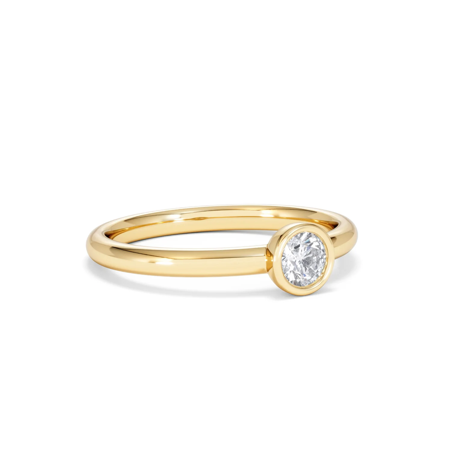 Horizon Round Cut Lab Diamond Solitaire Ring 0.25ct H/SI in 18k Gold Vermeil - Image 17