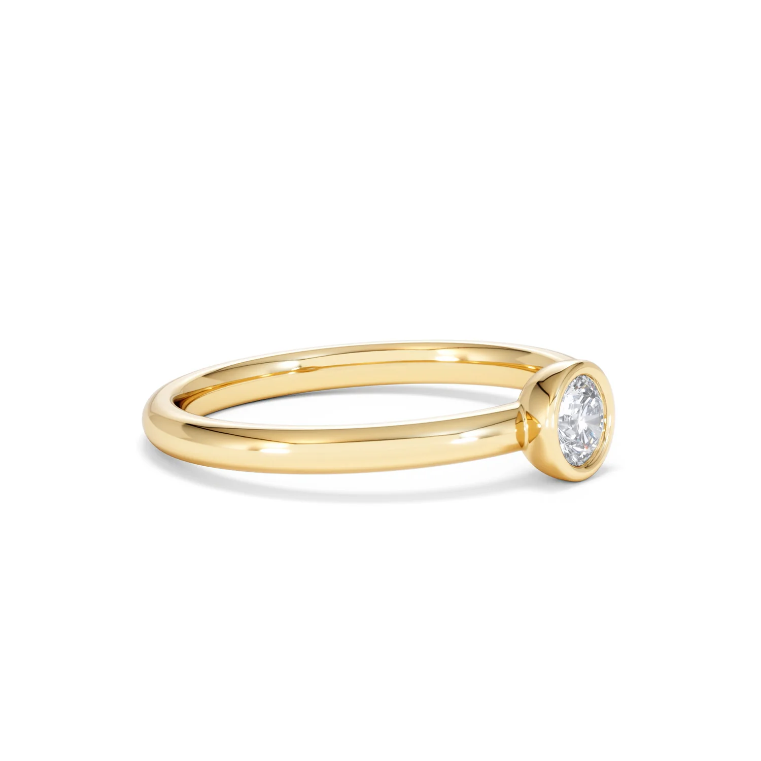Horizon Round Cut Lab Diamond Solitaire Ring 0.25ct H/SI in 18k Gold Vermeil - Image 22