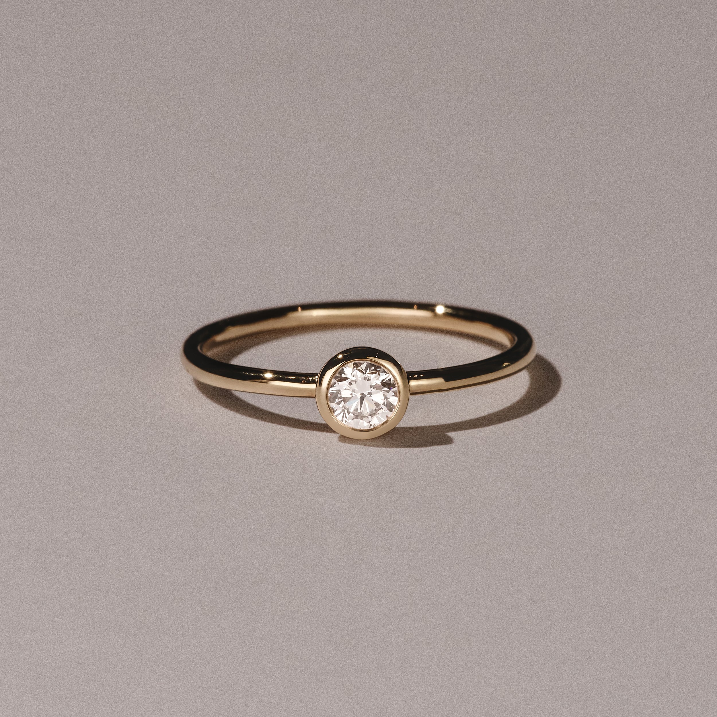 Horizon Round Cut Lab Diamond Solitaire Ring 0.25ct H/SI in 18k Gold Vermeil - Image 6