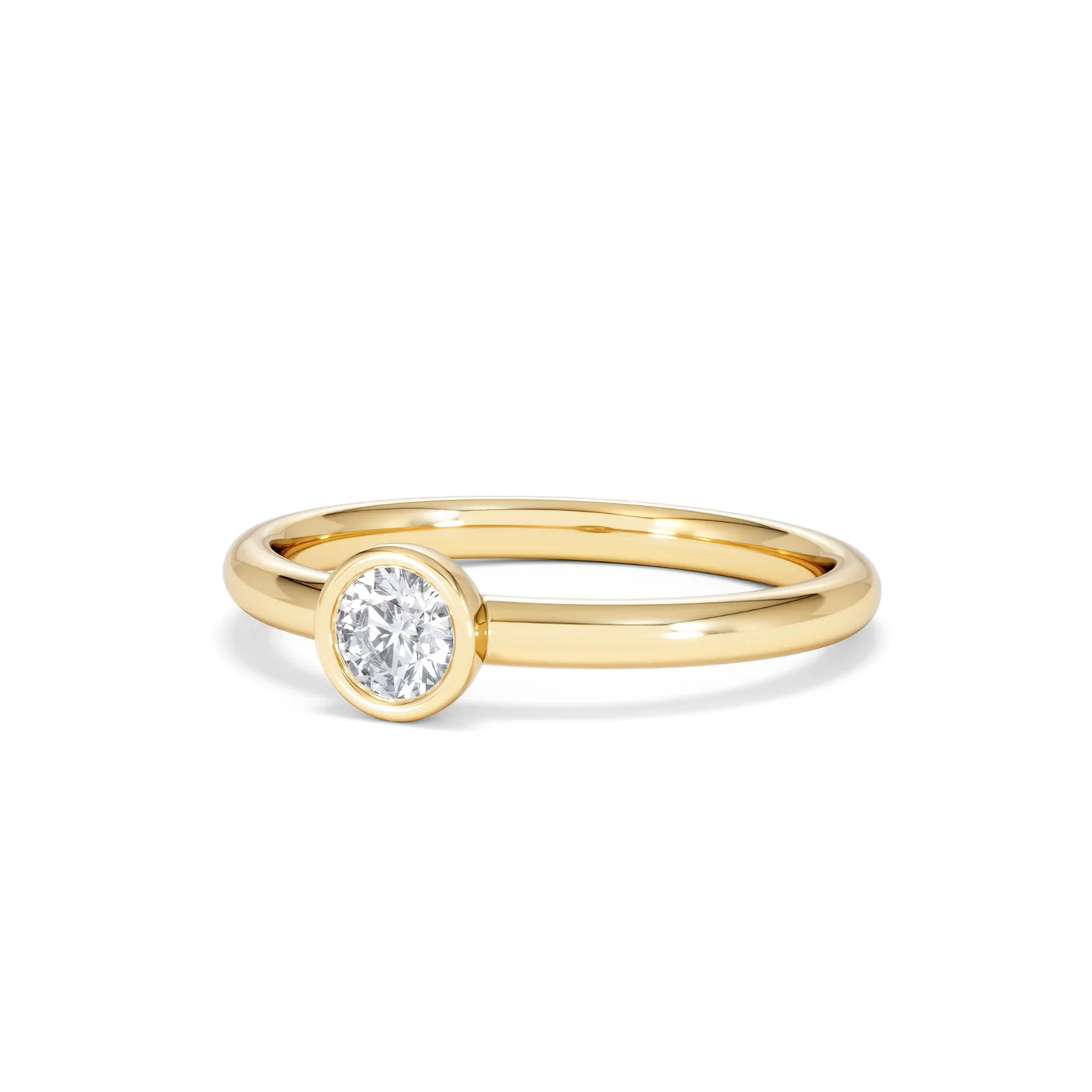 Horizon Round Cut Lab Diamond Solitaire Ring 0.25ct H/SI in 18k Gold Vermeil - Image 84