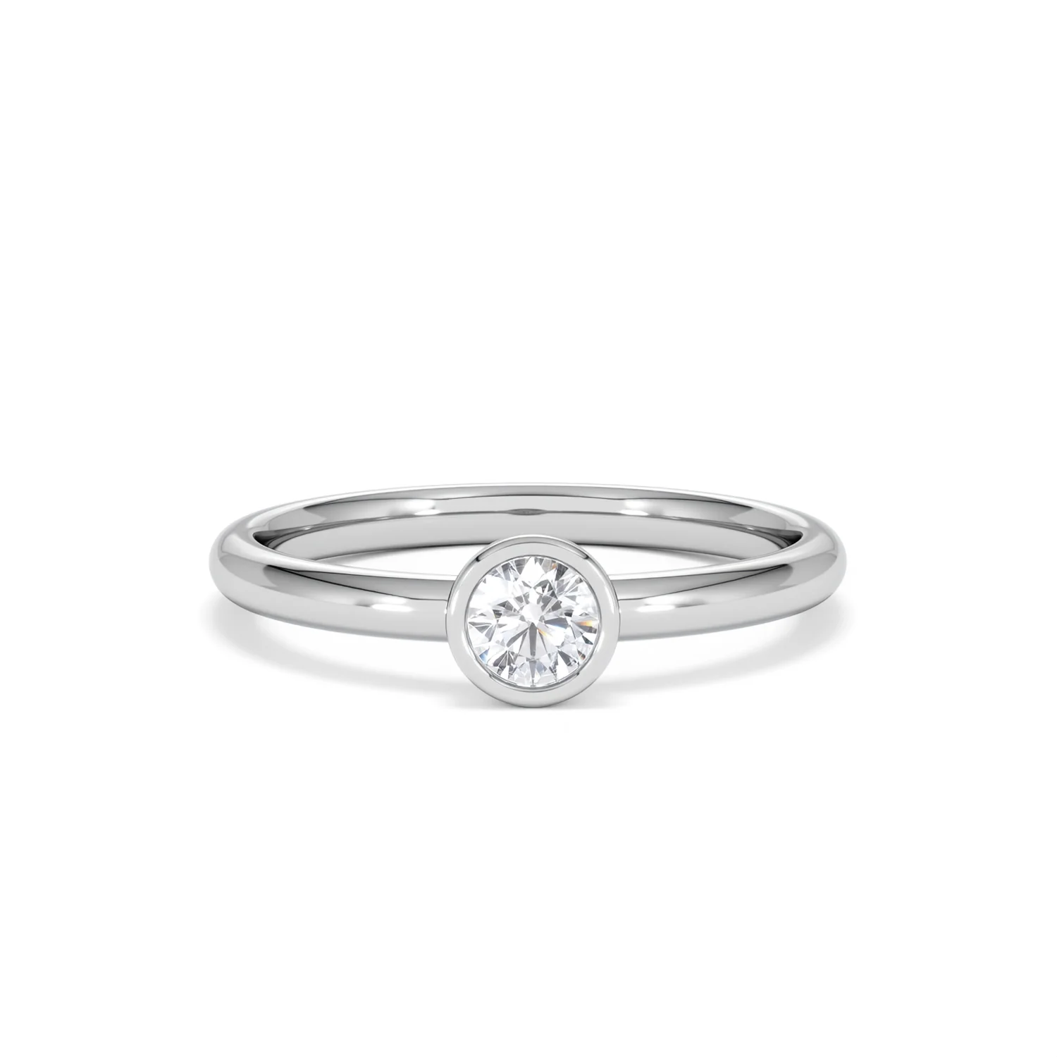 Horizon Round Cut Lab Diamond Solitaire Ring 0.25ct H/SI in 925 Silver - Image 10