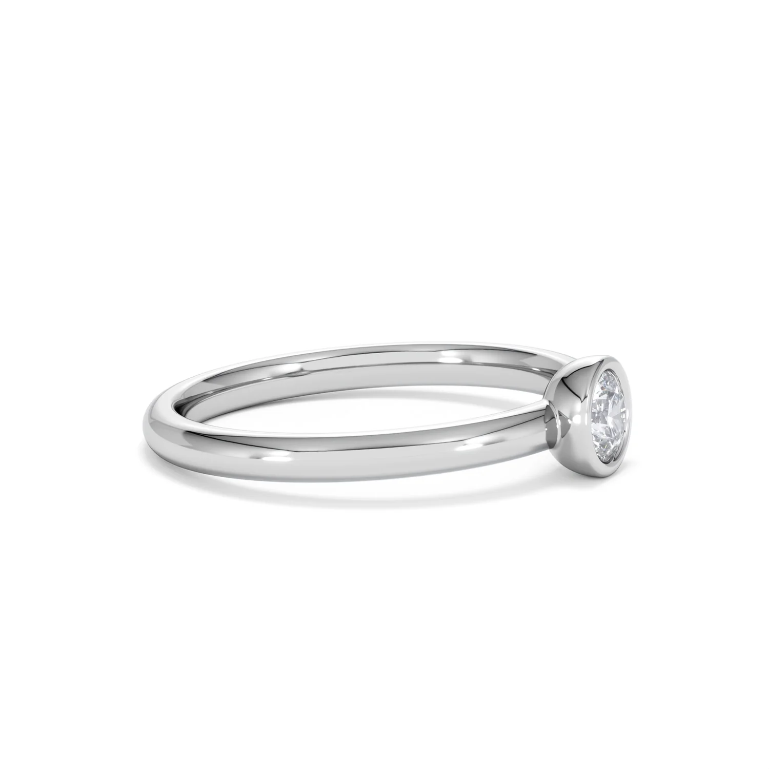 Horizon Round Cut Lab Diamond Solitaire Ring 0.25ct H/SI in 925 Silver - Image 24