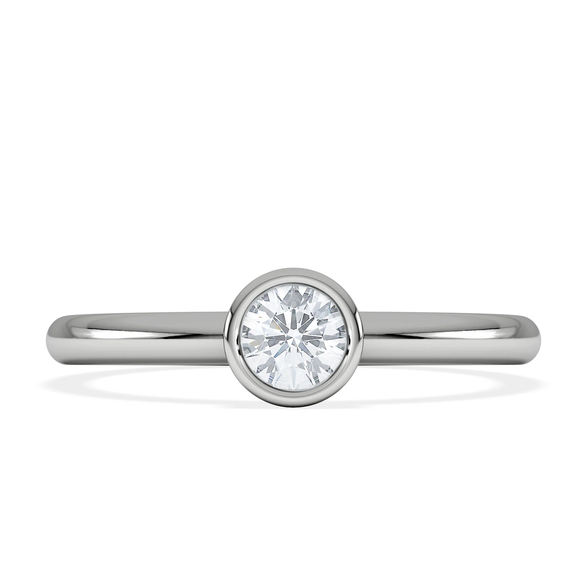 Horizon Round Cut Lab Diamond Solitaire Ring 0.25ct H/SI in 925 Silver - Image 7