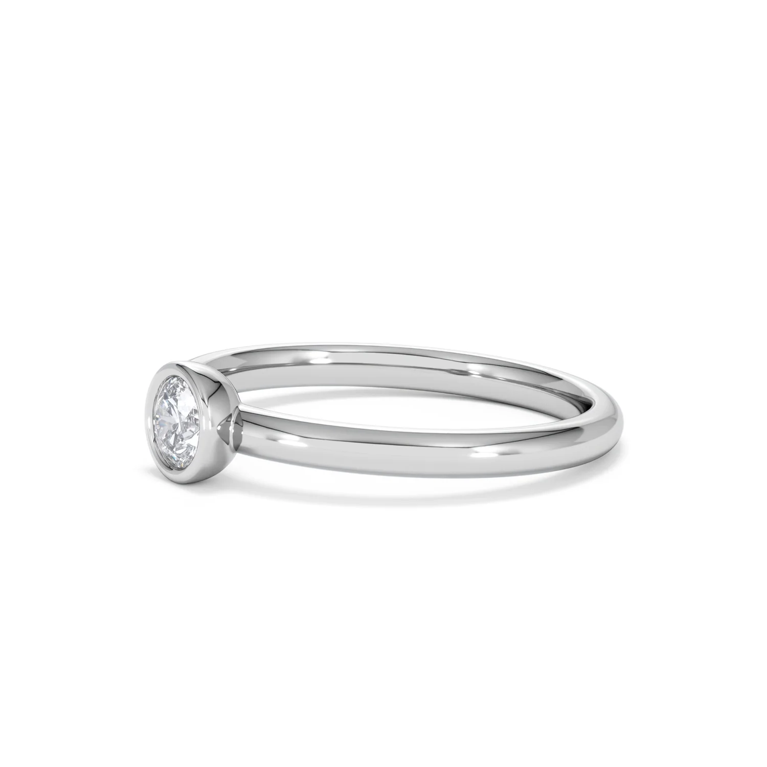 Horizon Round Cut Lab Diamond Solitaire Ring 0.25ct H/SI in 925 Silver - Image 77