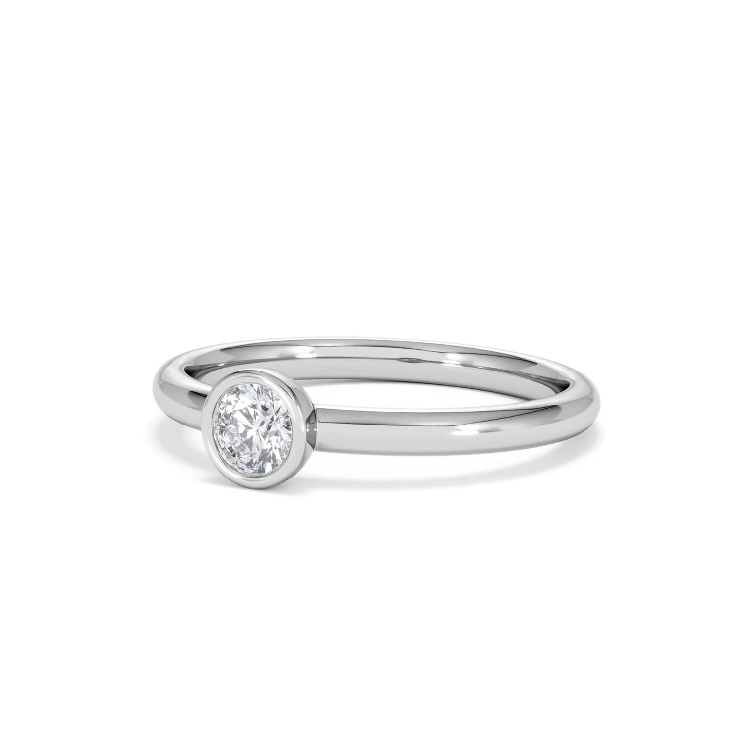 Horizon Round Cut Lab Diamond Solitaire Ring 0.25ct H/SI in 925 Silver - Image 83