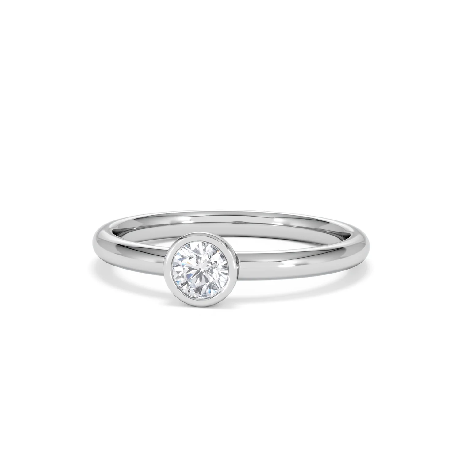 Horizon Round Cut Lab Diamond Solitaire Ring 0.25ct H/SI in 925 Silver - Image 87