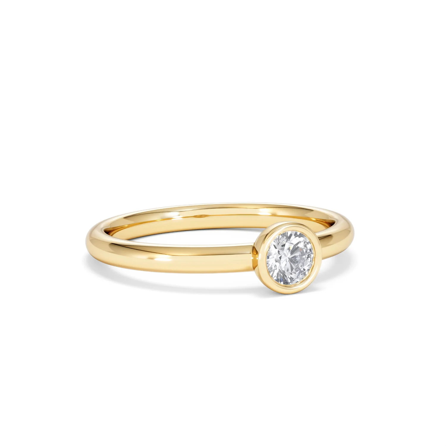 Horizon Round Cut Lab Diamond Solitaire Ring 0.25ct H/SI in 9K Gold - Image 16