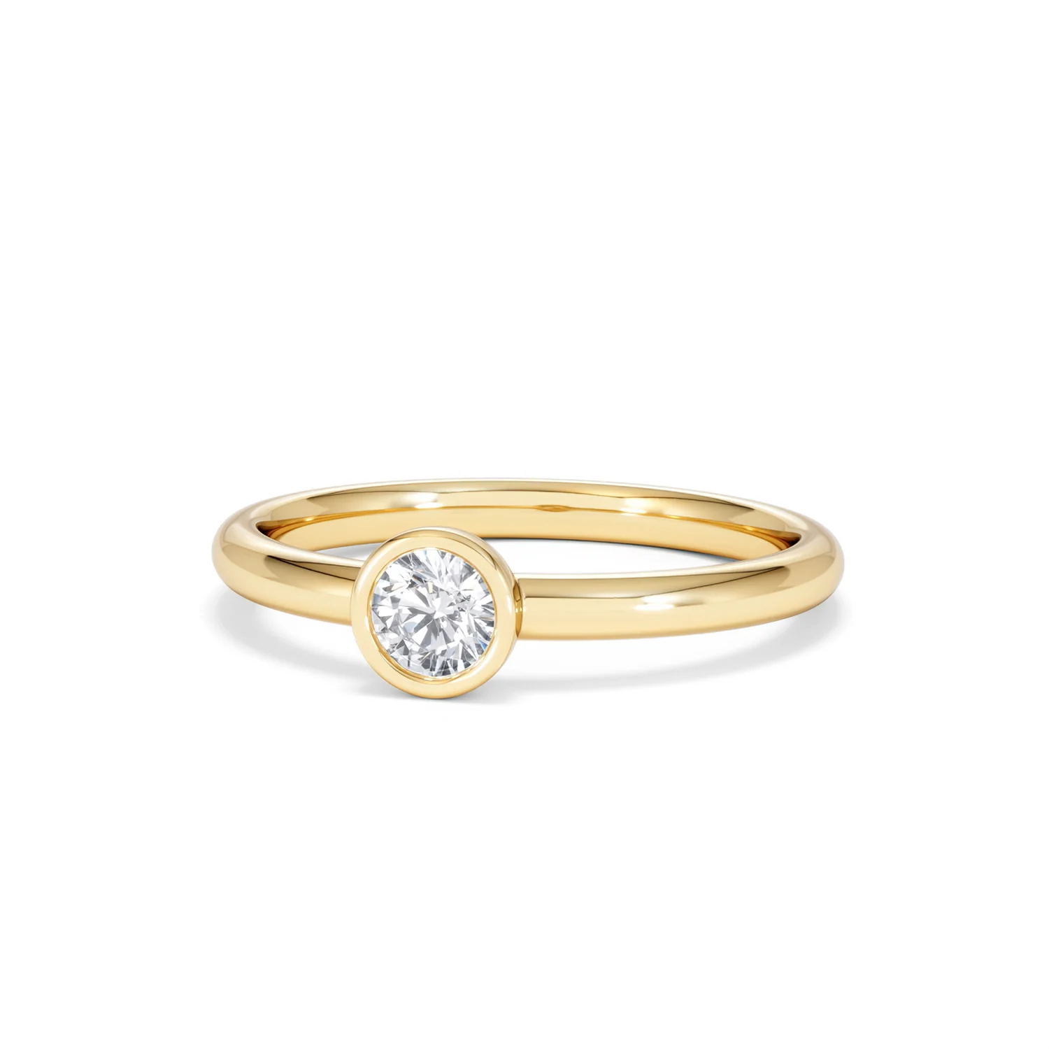 Horizon Round Cut Lab Diamond Solitaire Ring 0.25ct H/SI in 9K Gold - Image 86