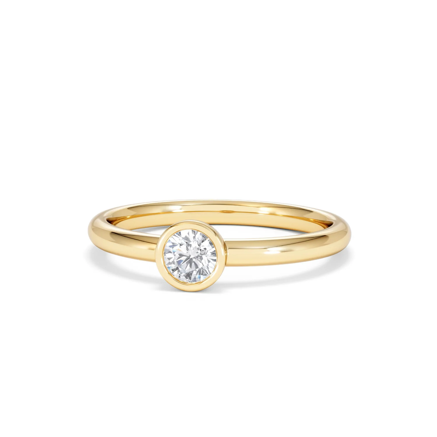 Horizon Round Cut Lab Diamond Solitaire Ring 0.25ct H/SI in 9K Gold - Image 87