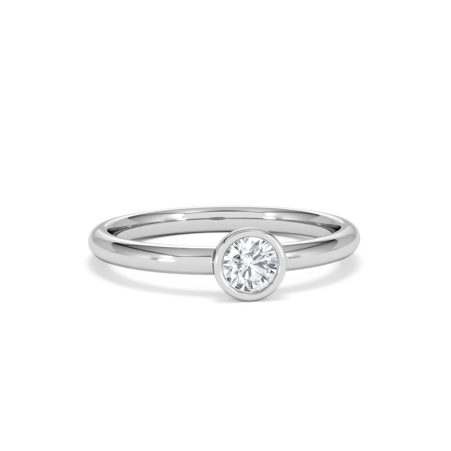 Horizon Round Cut Lab Diamond Solitaire Ring 0.25ct H/SI in 9K White Gold - Image 12