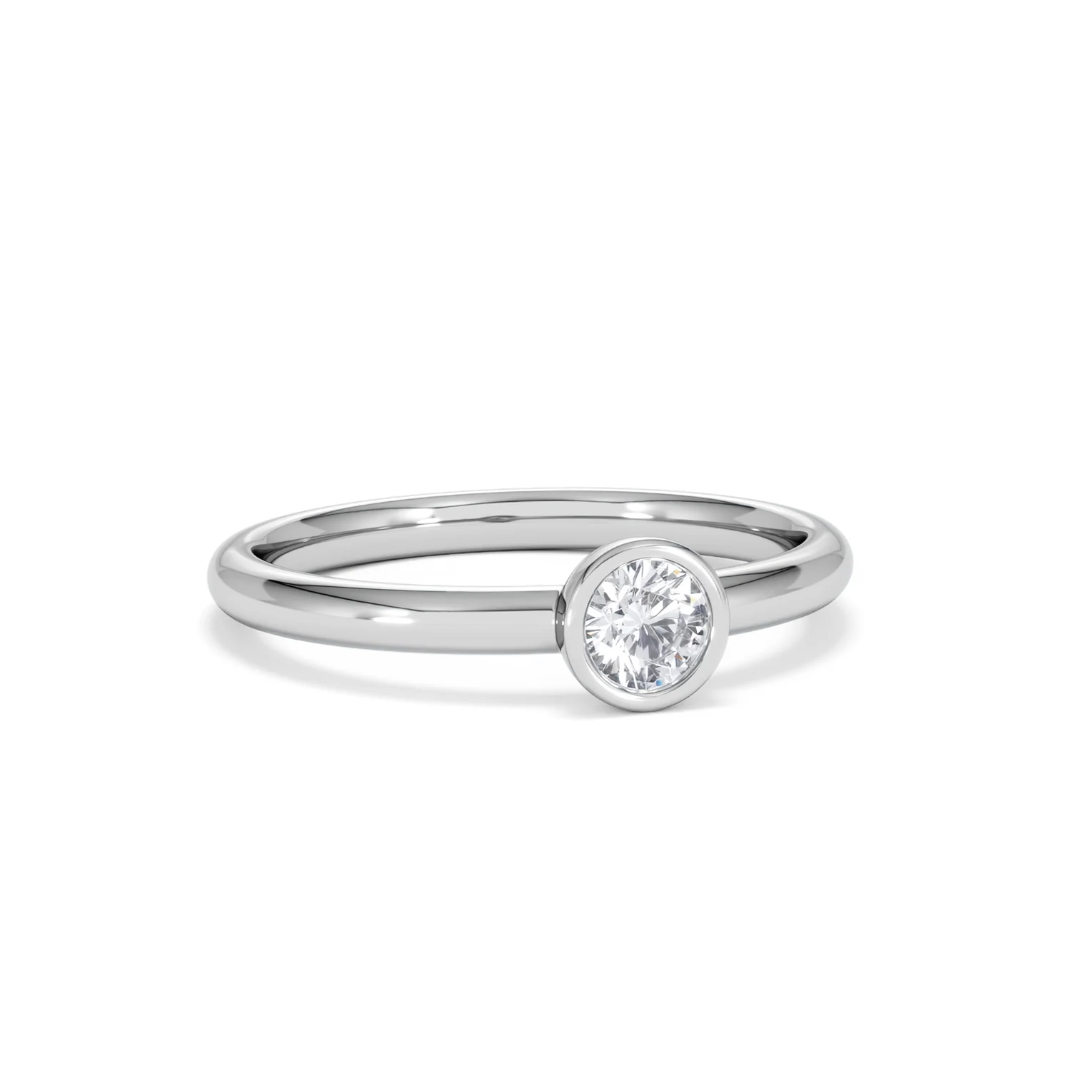 Horizon Round Cut Lab Diamond Solitaire Ring 0.25ct H/SI in 9K White Gold - Image 14