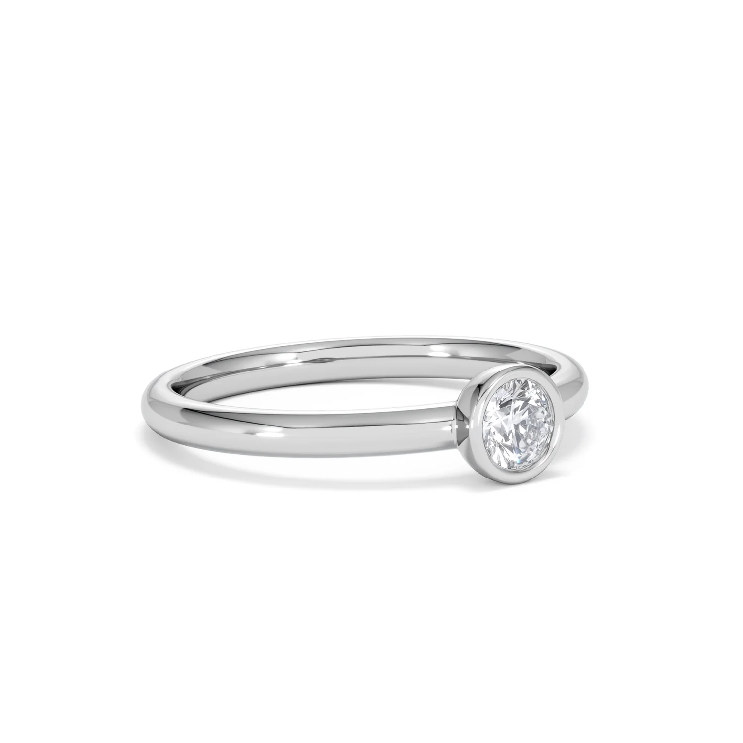 Horizon Round Cut Lab Diamond Solitaire Ring 0.25ct H/SI in 9K White Gold - Image 18