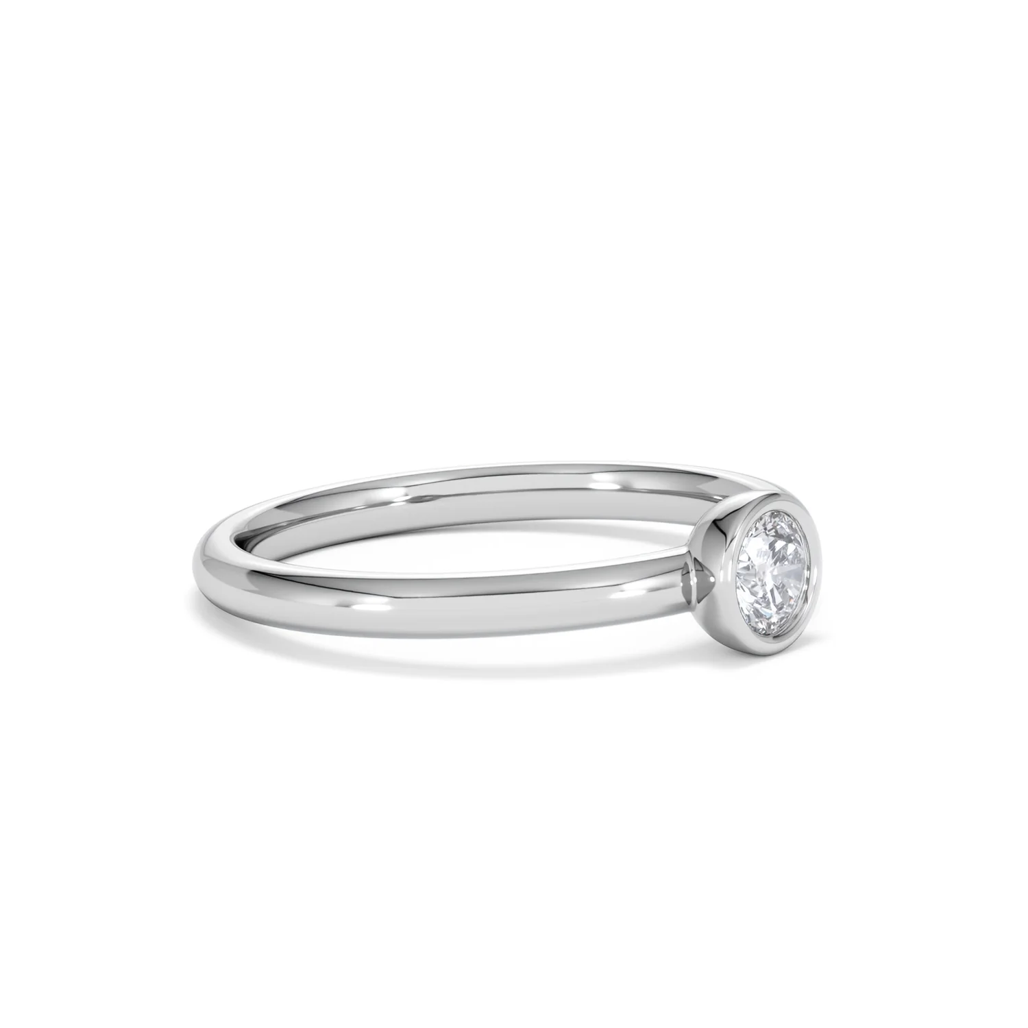 Horizon Round Cut Lab Diamond Solitaire Ring 0.25ct H/SI in 9K White Gold - Image 21