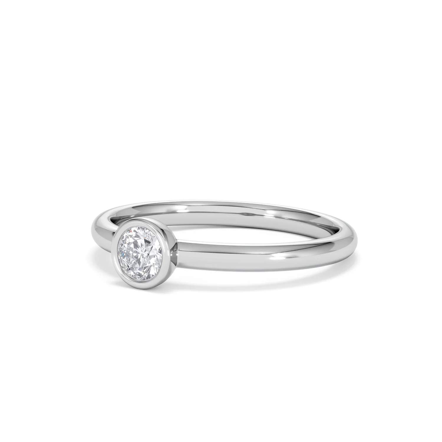 Horizon Round Cut Lab Diamond Solitaire Ring 0.25ct H/SI in 9K White Gold - Image 82