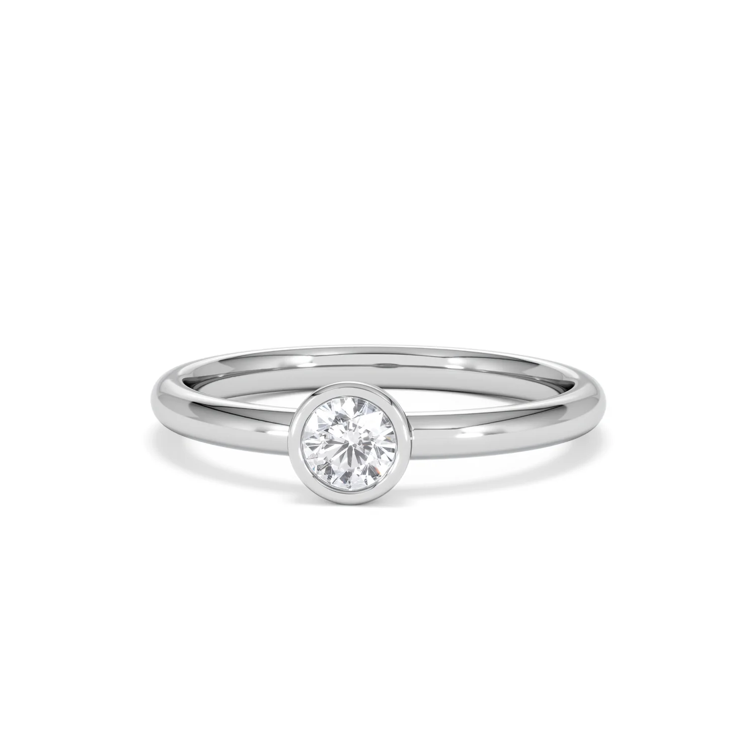Horizon Round Cut Lab Diamond Solitaire Ring 0.25ct H/SI in 9K White Gold - Image 88